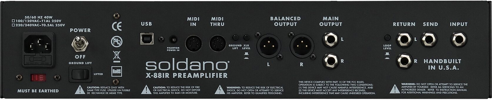 Soldano X88-IR 3-Channel All-Tube Stereo Rackmount Preamp 3 Soldano X88-IR 3-Channel All-Tube Stereo Rackmount Preamp