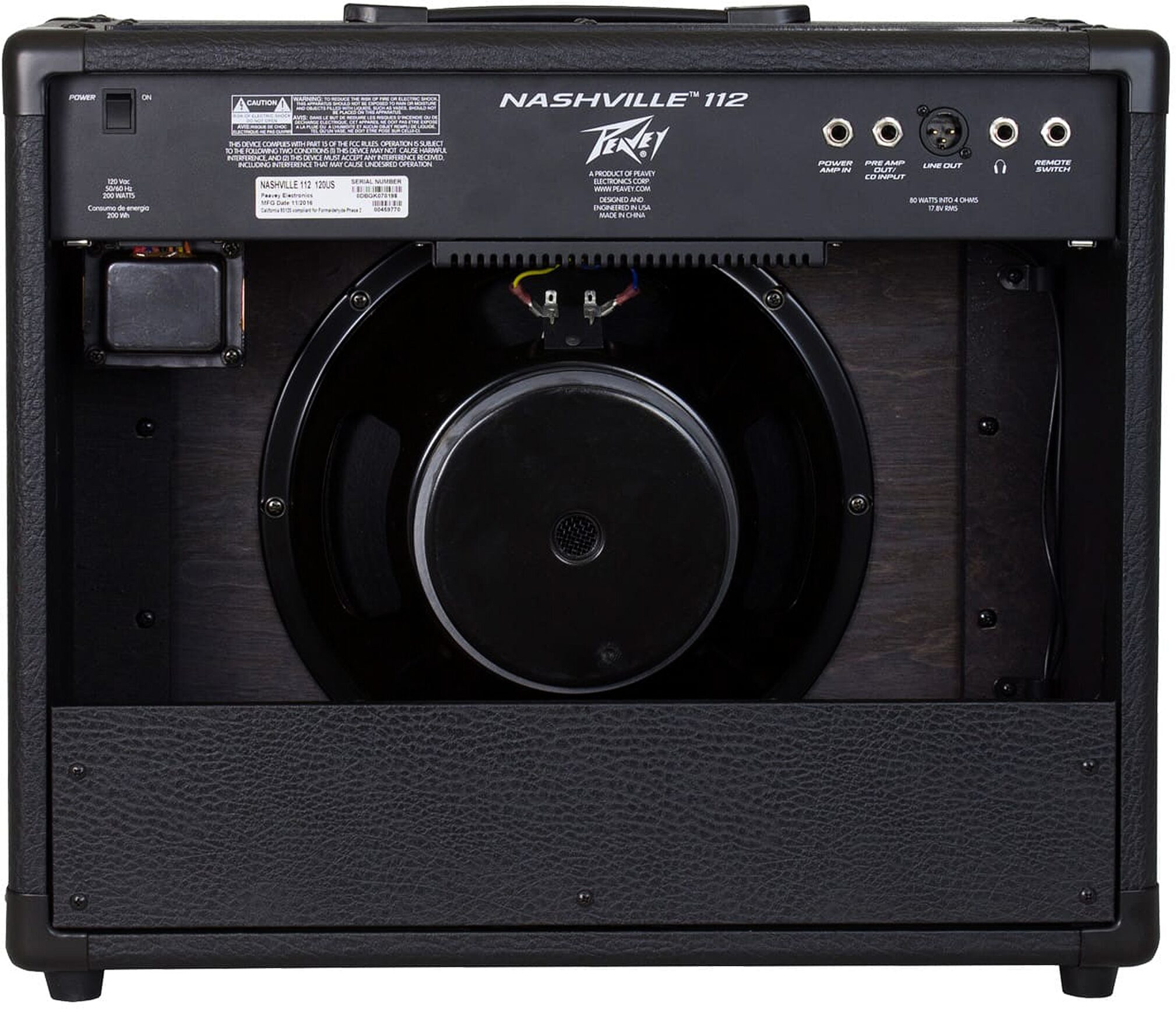 Peavey Nashville 112 Guitar Combo Amplifier (80 Watts, 1x12") 6 Peavey Nashville 112 Guitar Combo Amplifier (80 Watts, 1x12")