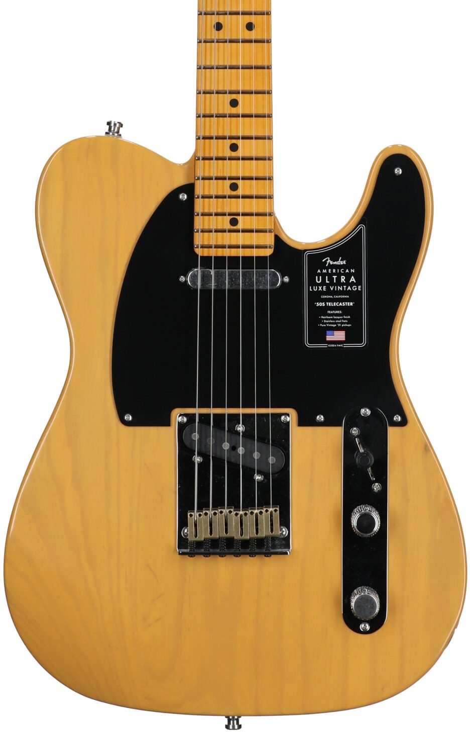 Fender American Ultra Luxe Vintage '50s Telecaster Electric Guitar, Maple Fingerboard 5 Fender American Ultra Luxe Vintage '50s Telecaster Electric Guitar, Maple Fingerboard