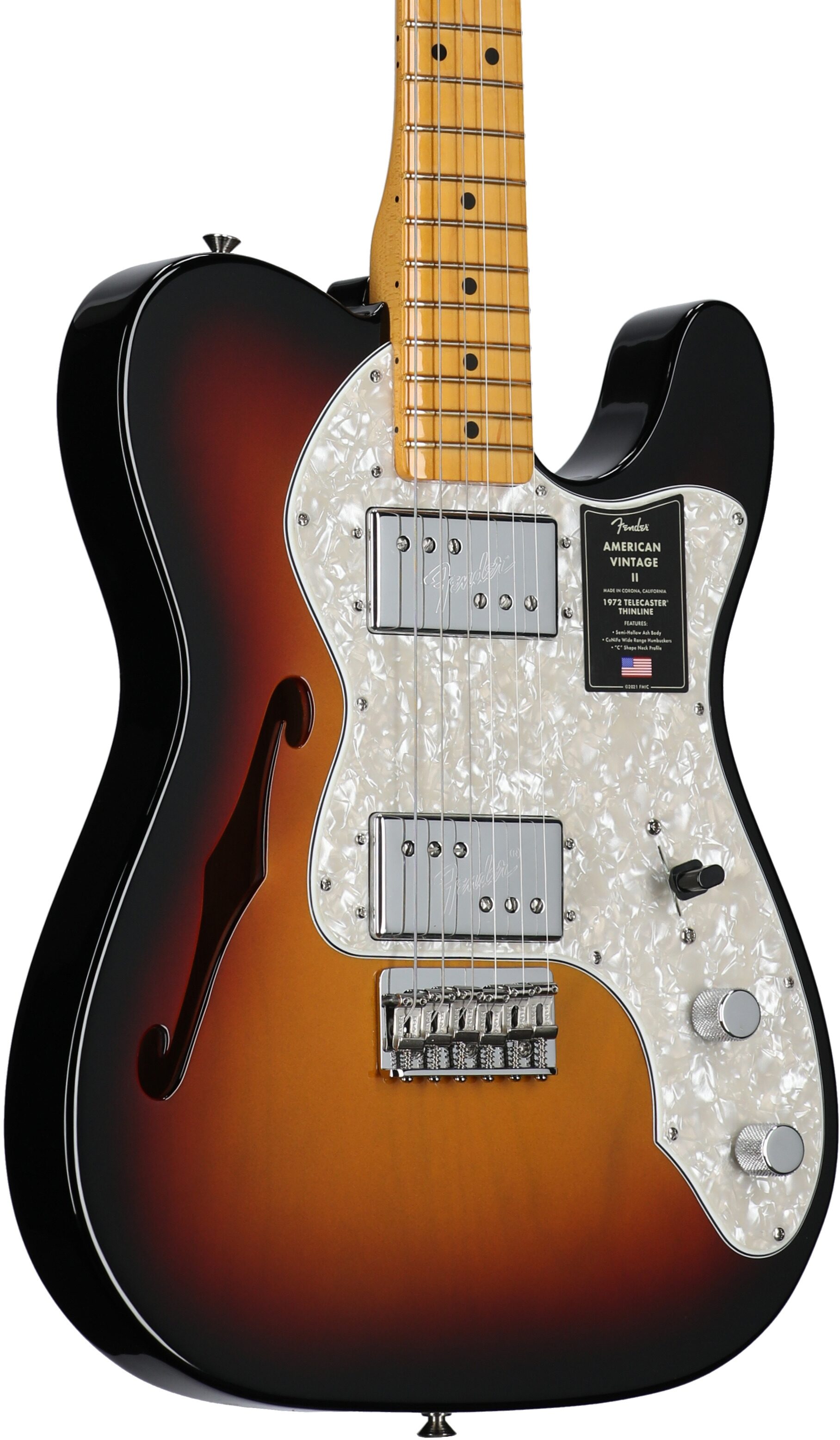 Fender American Vintage II 1972 Telecaster Thinline Electric Guitar, Maple Fingerboard (with Case) 3 Fender American Vintage II 1972 Telecaster Thinline Electric Guitar, Maple Fingerboard (with Case)