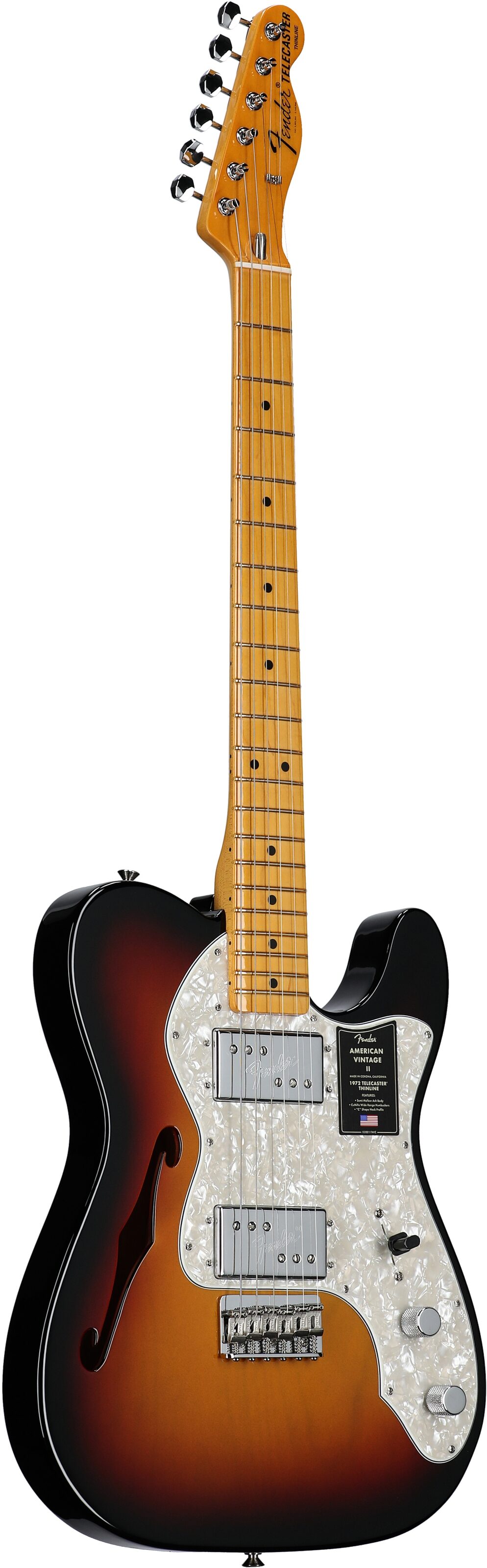 Fender American Vintage II 1972 Telecaster Thinline Electric Guitar, Maple Fingerboard (with Case) 6 Fender American Vintage II 1972 Telecaster Thinline Electric Guitar, Maple Fingerboard (with Case)
