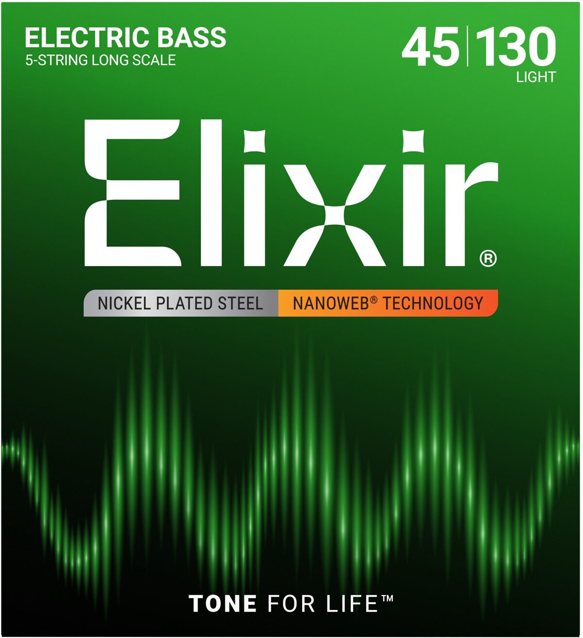 Elixir Nanoweb Nickel-Plated Steel Electric Bass Strings, 5-String
