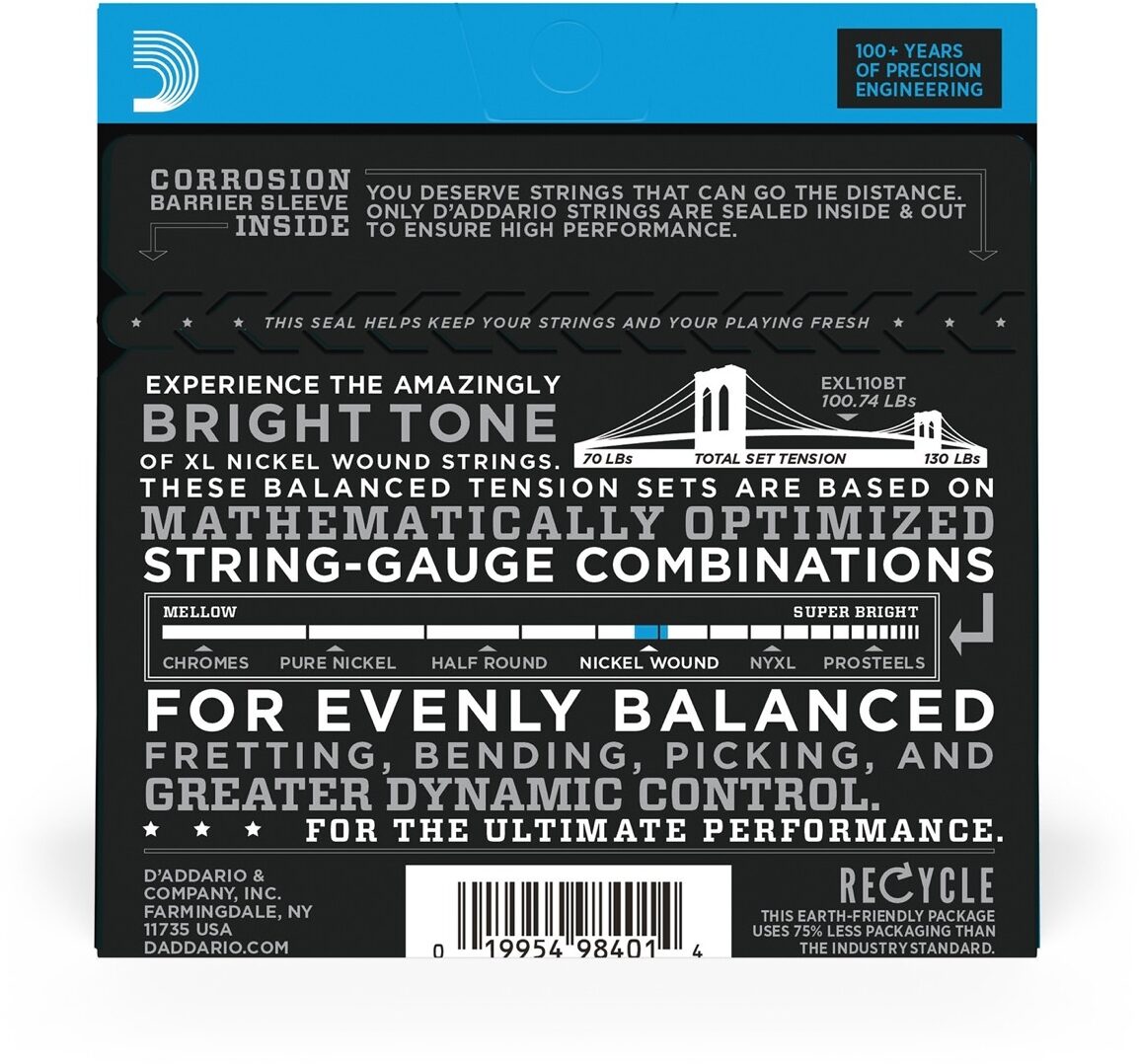 D'Addario XL Nickel Wound Balanced Tension Electric Guitar Strings 3 D'Addario XL Nickel Wound Balanced Tension Electric Guitar Strings