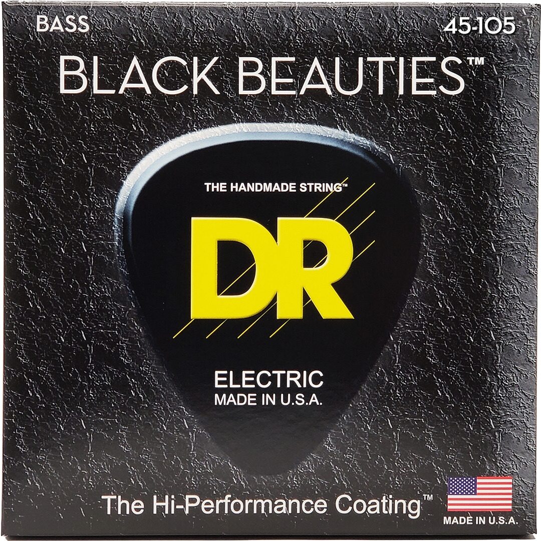 DR Strings BKB45 Black Beauties Electric Bass Strings (Medium, 45-105)