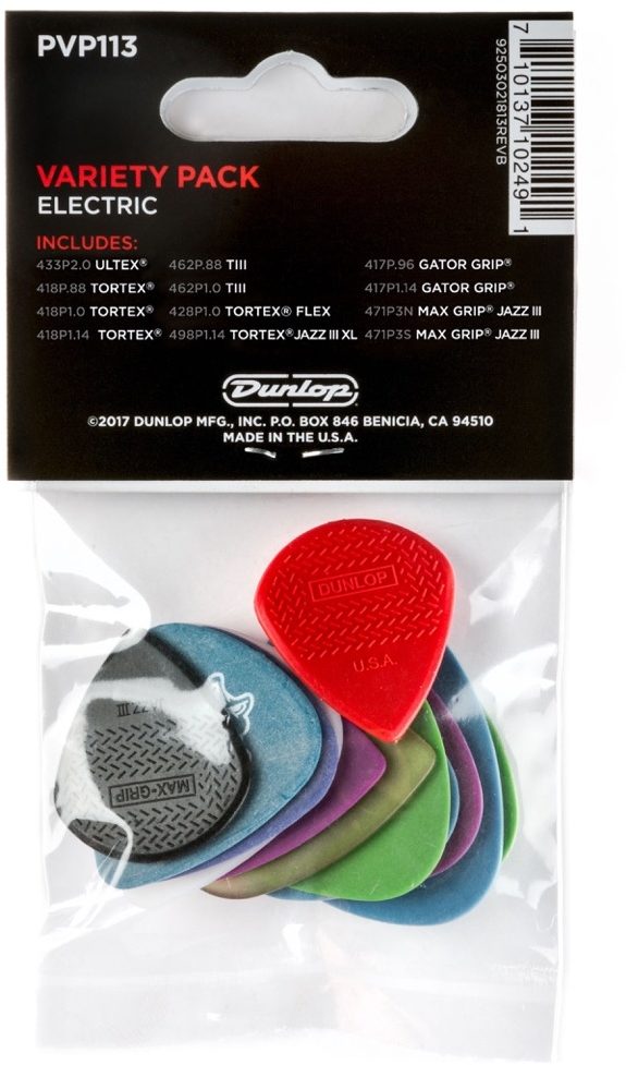 Dunlop PVP113 Electric Guitar Players Variety Pick Pack 3 Dunlop PVP113 Electric Guitar Players Variety Pick Pack