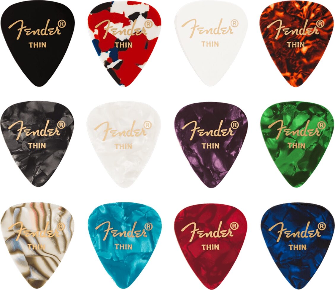 Fender 351 Shape Celluloid Guitar Picks Medley (12-Pack)
