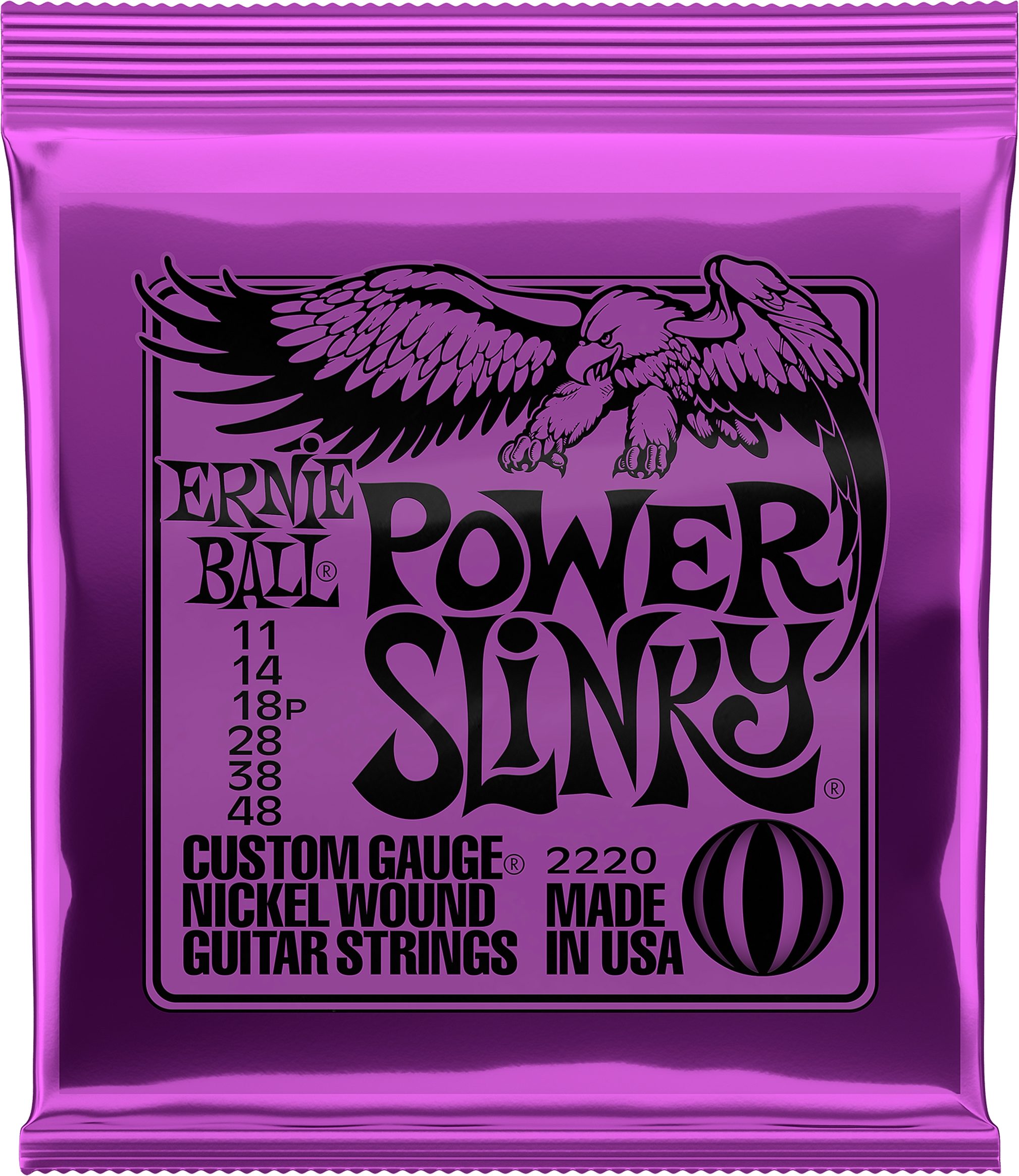 Ernie Ball Power Slinky Nickel Wound Electric Guitar Strings - 11-48 Gauge
