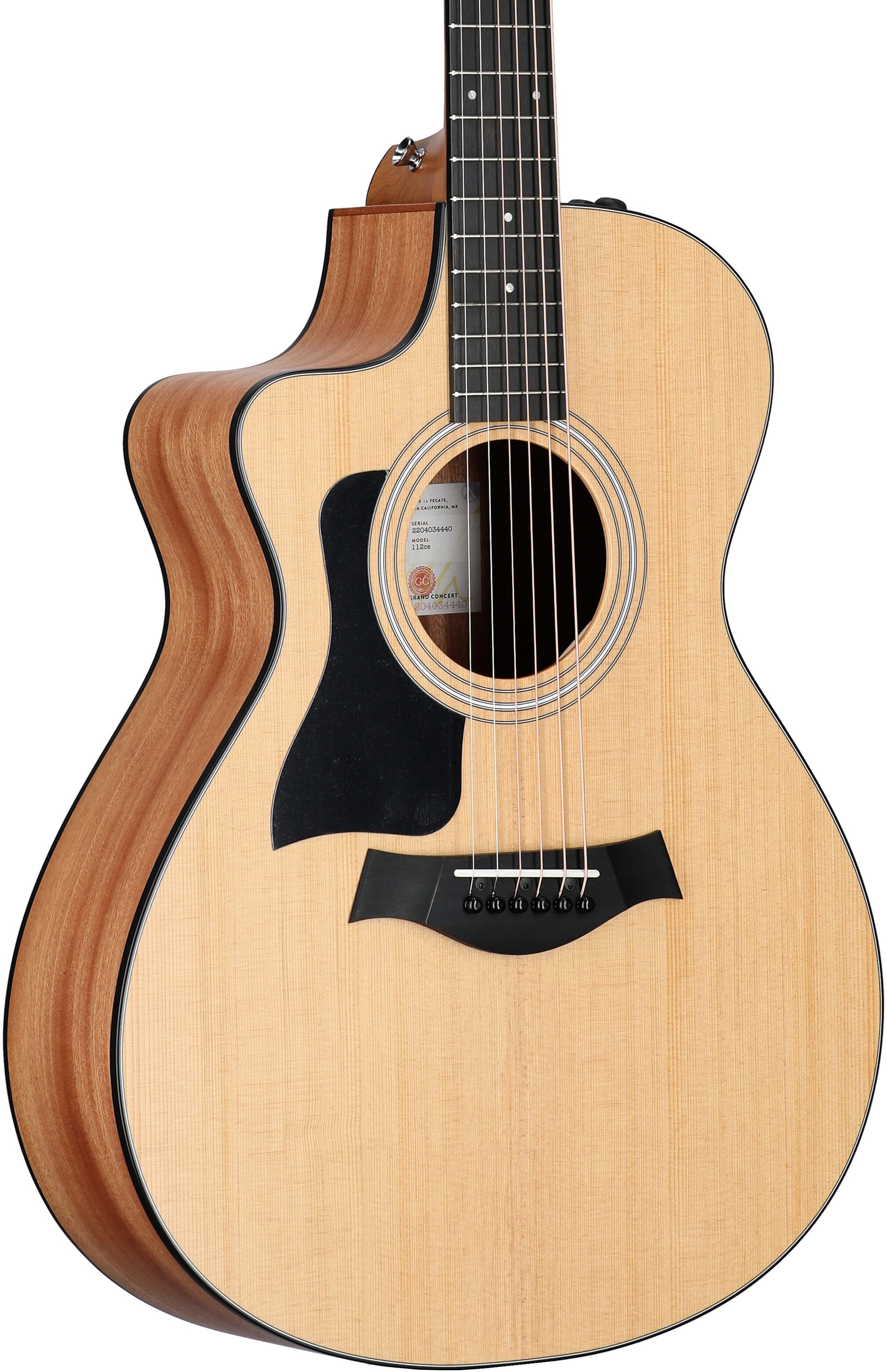 Taylor 112ce Grand Concert Acoustic-Electric Guitar, Left-Handed (with Gig Bag)