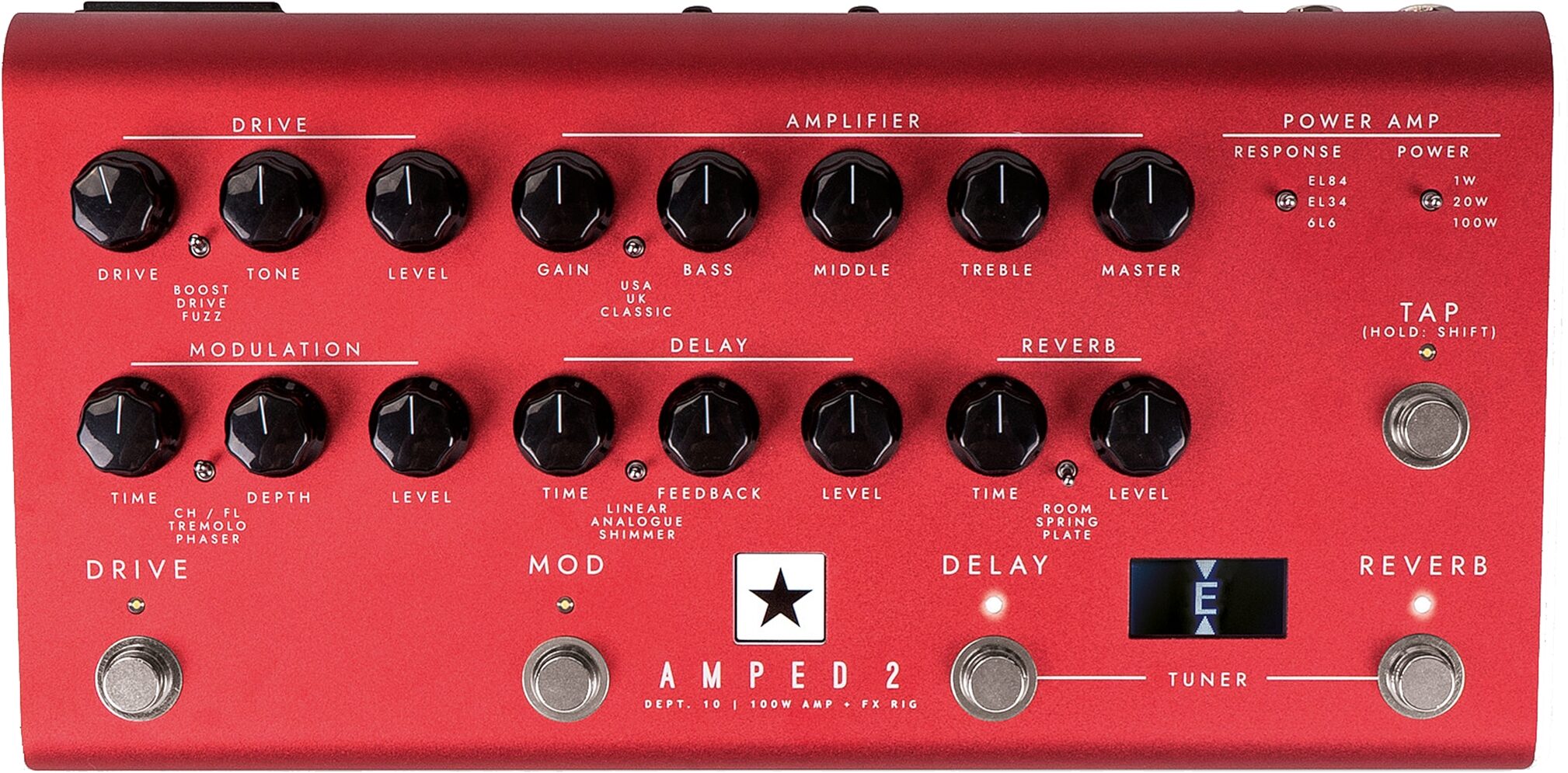 Blackstar Dept. 10 Amped 2 Guitar Amplifier Pedal (100 Watts)