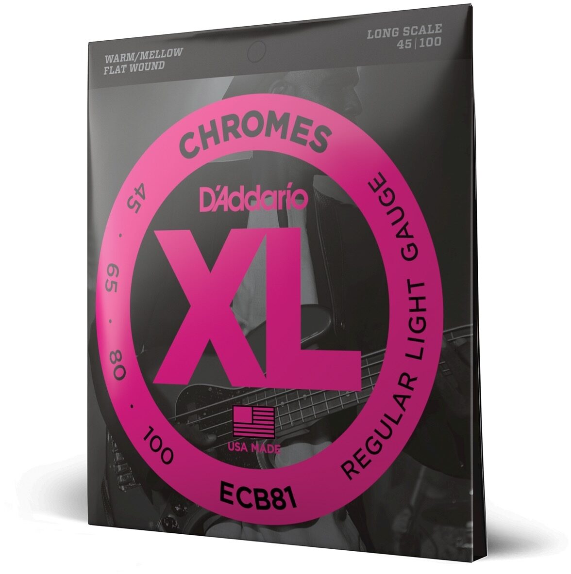 D'Addario ECB81 Chromes Flatwound Bass Strings (Regular Light, Long Scale)