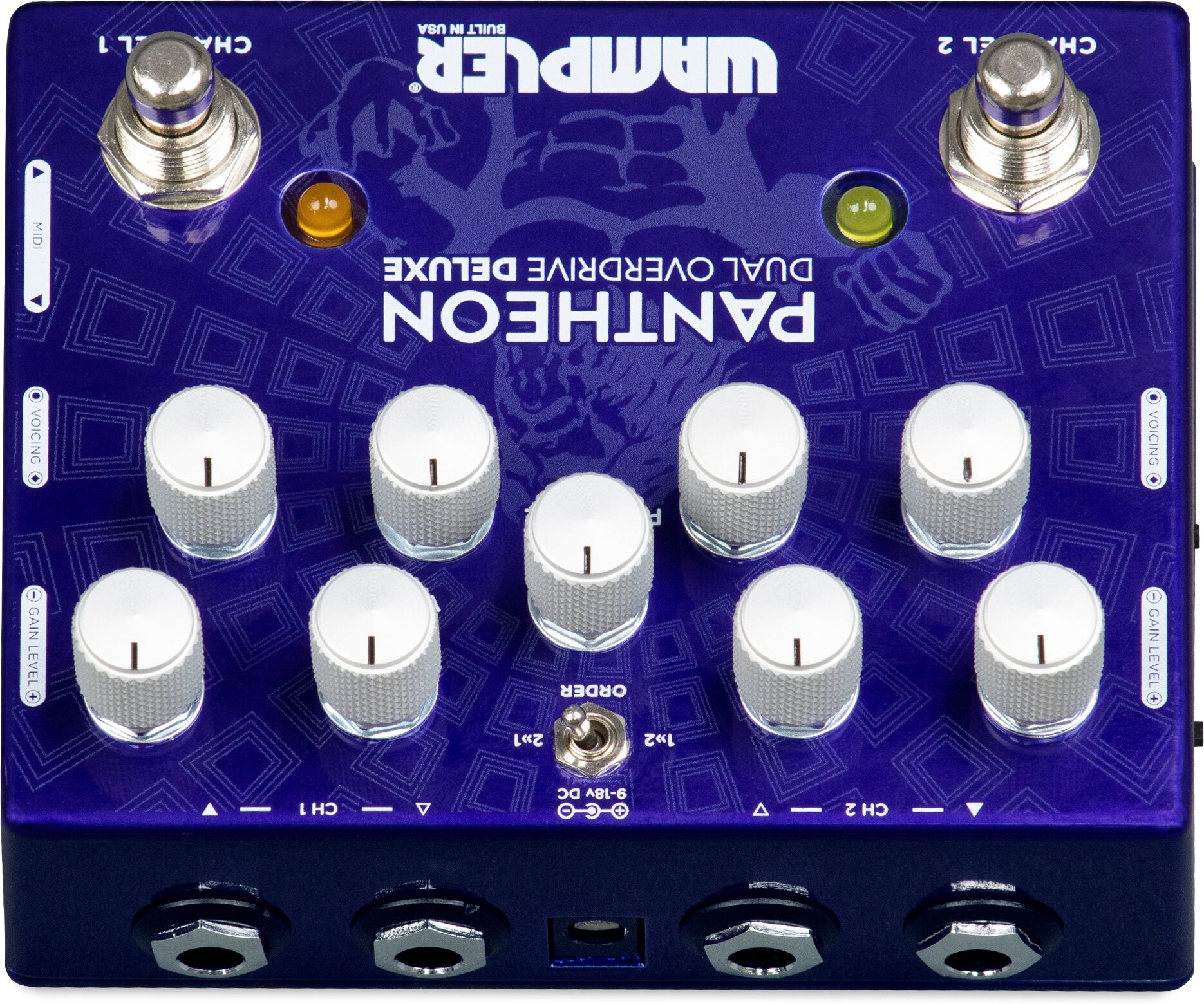 Wampler Pantheon Deluxe Dual Overdrive Pedal with MIDI 5 Wampler Pantheon Deluxe Dual Overdrive Pedal with MIDI