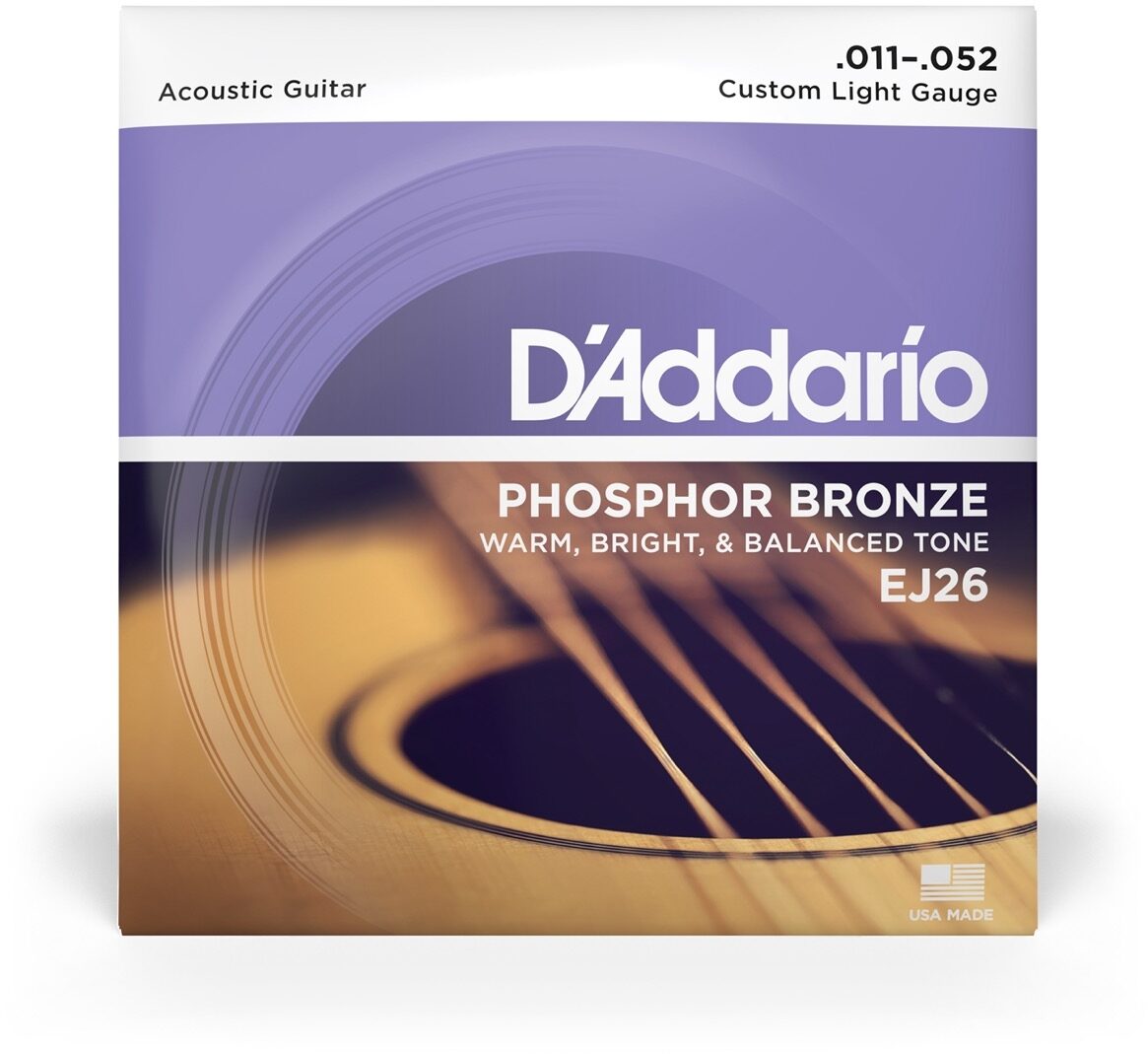 D'Addario EJ26 Phosphor Bronze Acoustic Guitar Strings (Custom Light, 11-52)