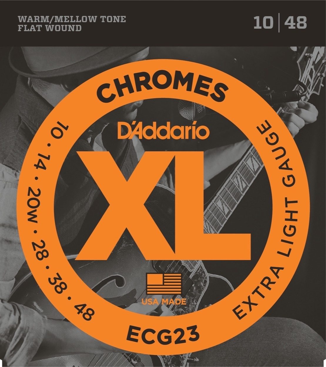 D'Addario ECG23 XL Chromes Flatwound Electric Guitar Strings 1 D'Addario ECG23 XL Chromes Flatwound Electric Guitar Strings