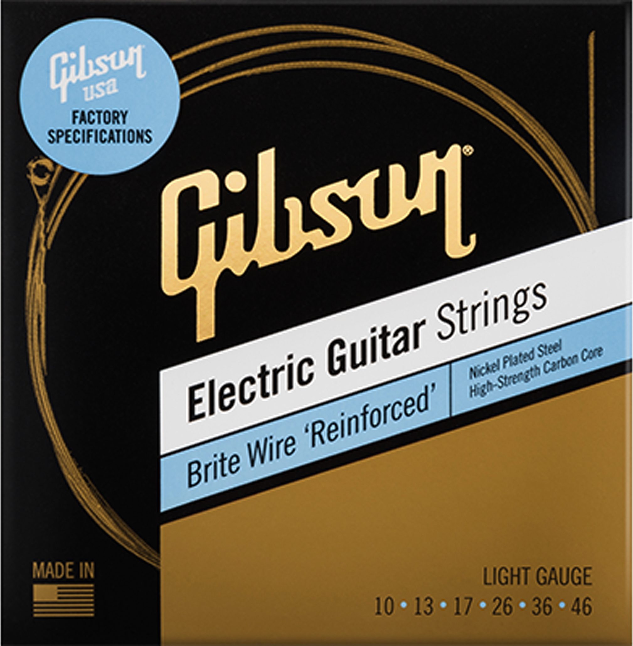 Gibson Brite Wire Reinforced Electric Guitar Strings 1 Gibson Brite Wire Reinforced Electric Guitar Strings