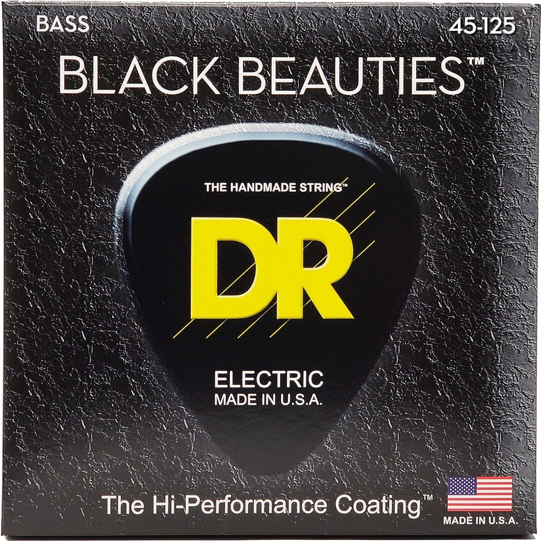 DR Strings BKB545 Black Beauties 5-String Electric Bass Strings (Medium, 45-125)