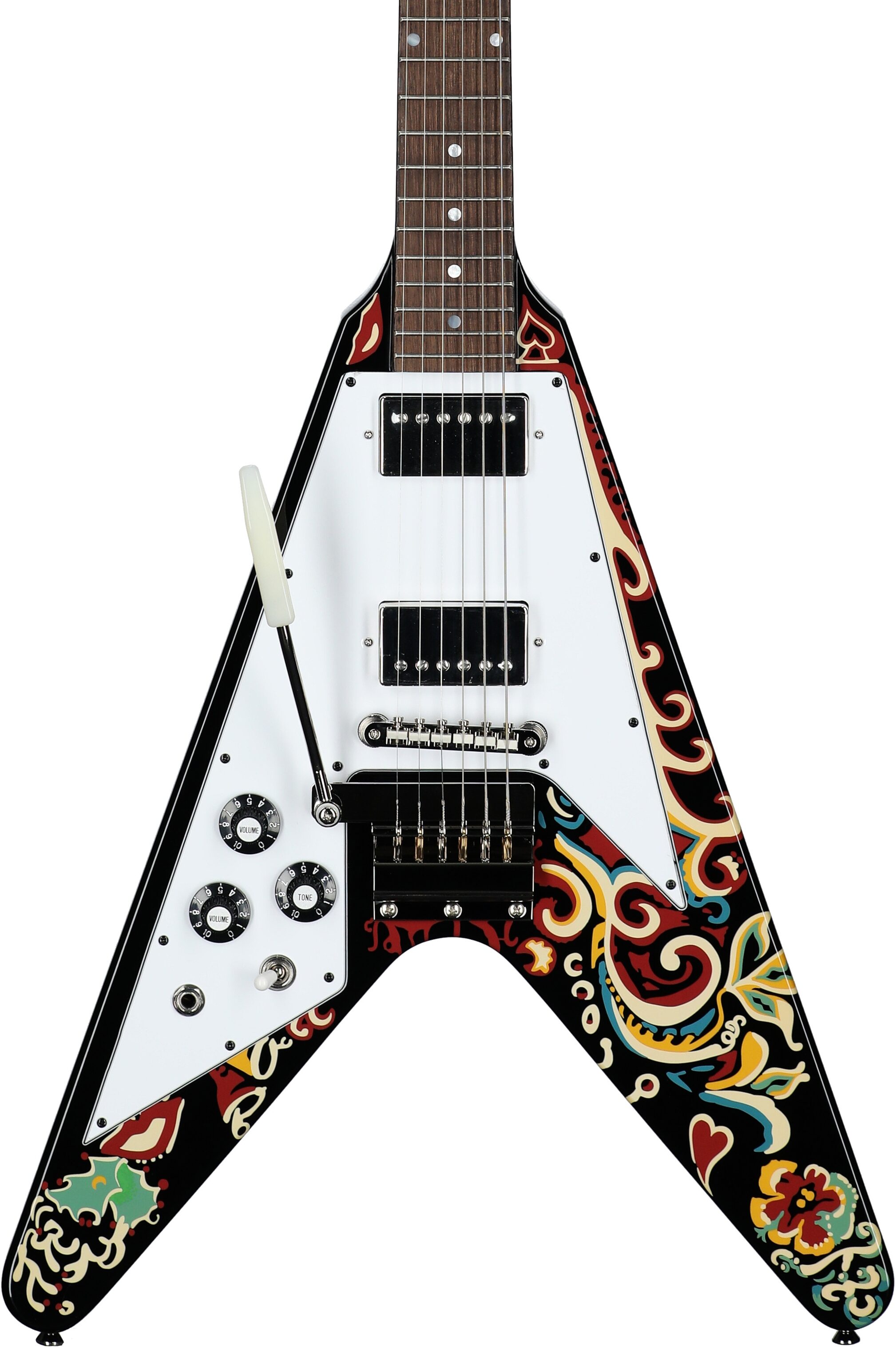 Epiphone Jimi Hendrix "Love Drops" Flying V Electric Guitar, Left-Handed (with Case) 5 Epiphone Jimi Hendrix "Love Drops" Flying V Electric Guitar, Left-Handed (with Case)