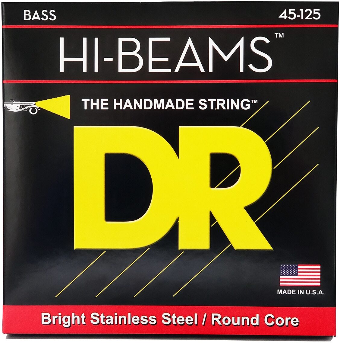DR Strings MR545 Hi-Beams 5-String Electric Bass Strings (Medium, 45-125)