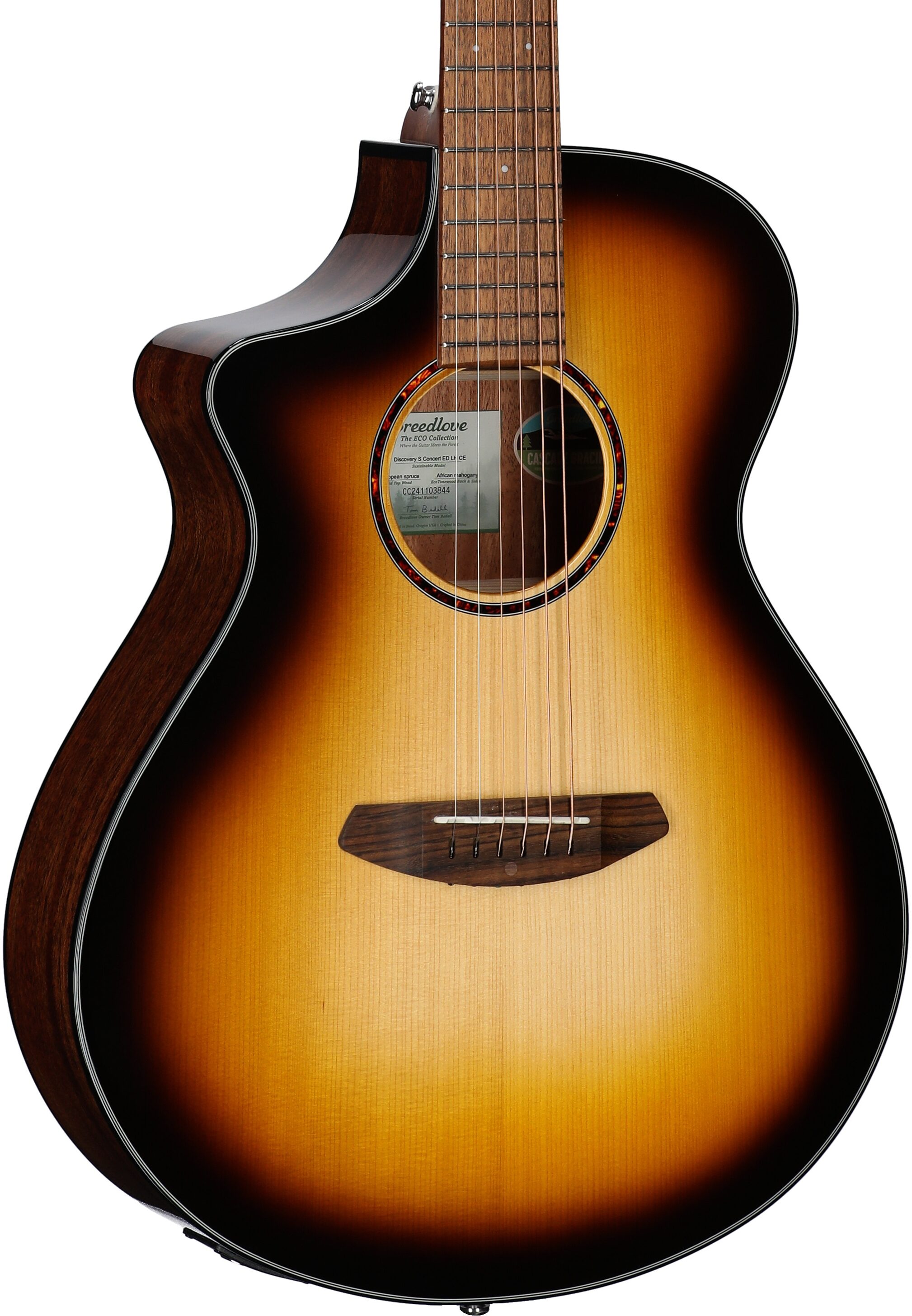 Breedlove Discovery S Concert CE Acoustic Guitar, Left-Handed 1 Breedlove Discovery S Concert CE Acoustic Guitar, Left-Handed