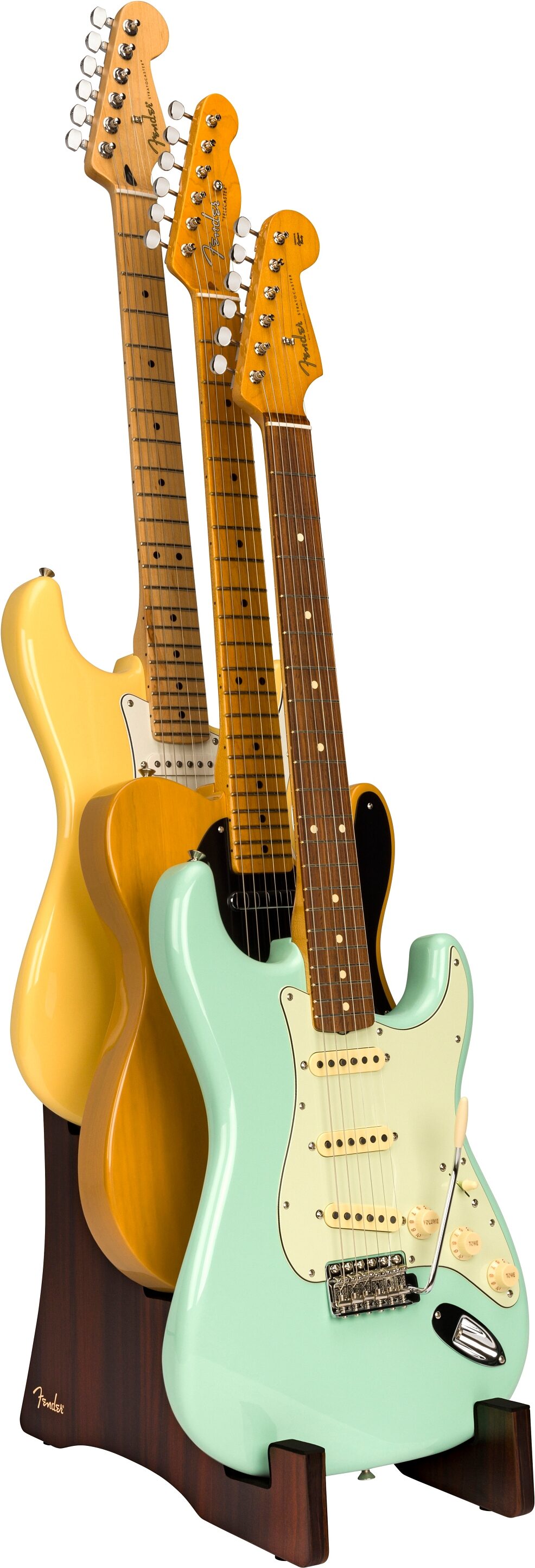 Fender Deluxe Wooden 3-Tier Guitar Stand 4 Fender Deluxe Wooden 3-Tier Guitar Stand
