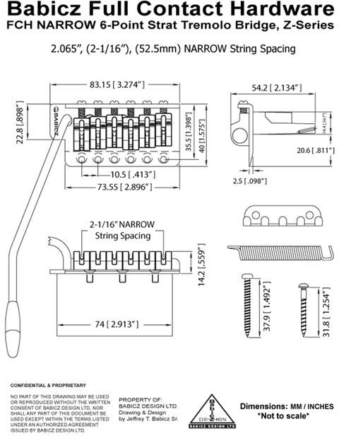 Babicz FCH Z-Series Narrow Stratocaster-Style Tremolo 2 Babicz FCH Z-Series Narrow Stratocaster-Style Tremolo
