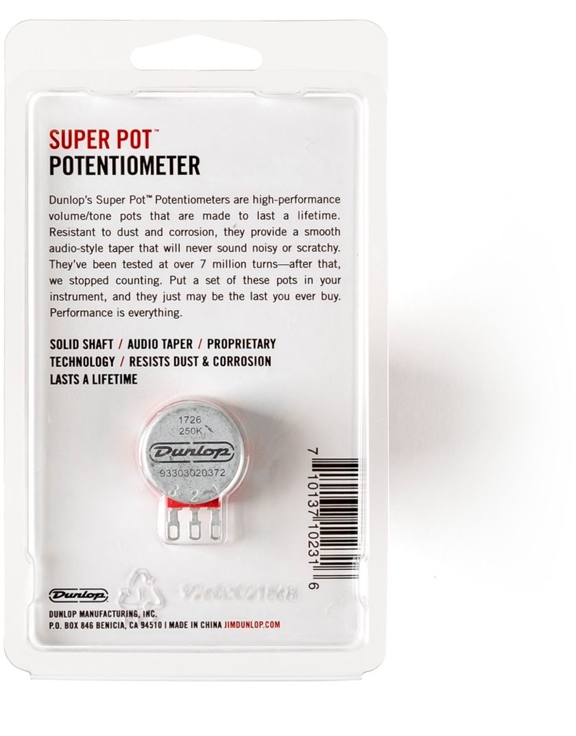 Dunlop DSP250K Super Pot 250k Split Shaft Pot 4 Dunlop DSP250K Super Pot 250k Split Shaft Pot