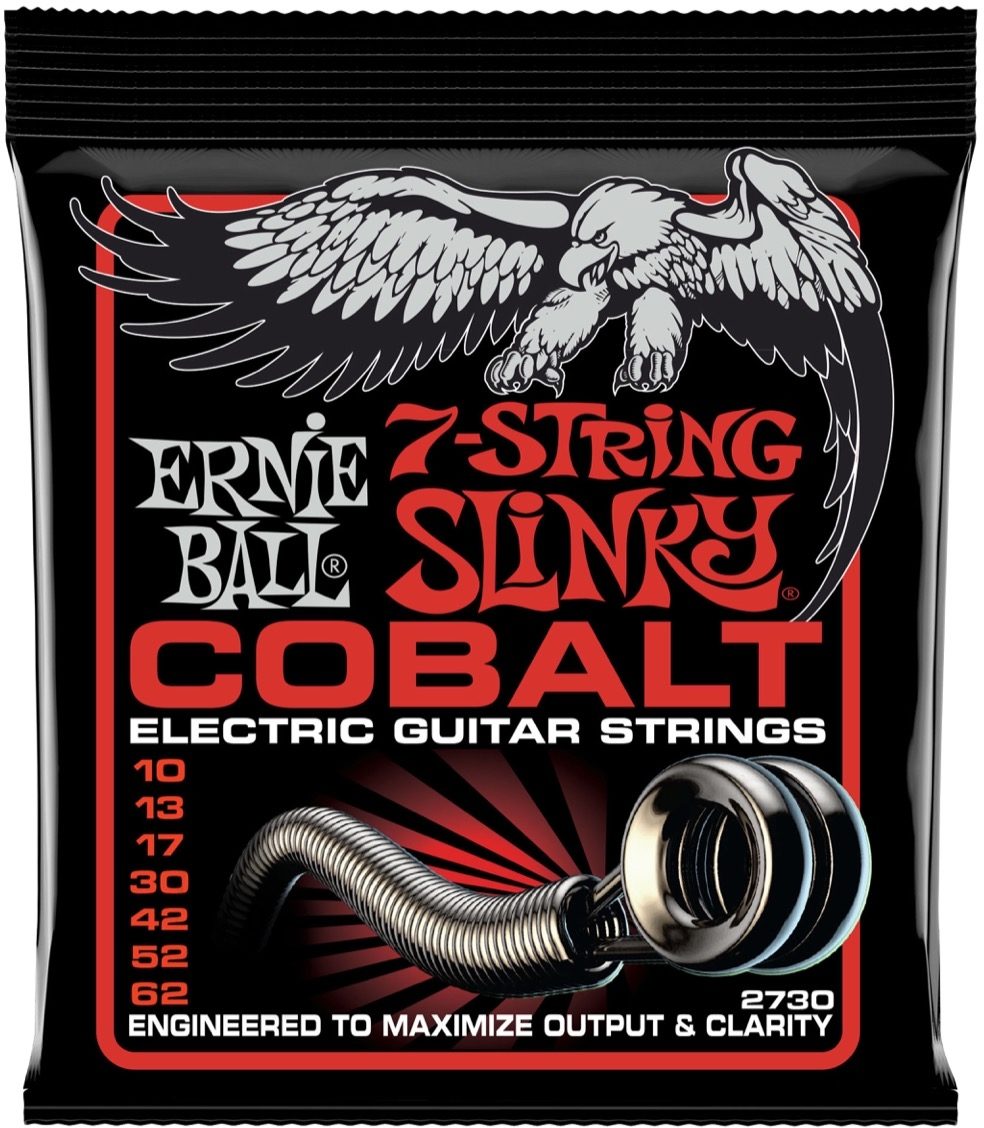 Ernie Ball Cobalt 7-String Skinny Top Heavy Bottom Electric Guitar Strings 1 Ernie Ball Cobalt 7-String Skinny Top Heavy Bottom Electric Guitar Strings