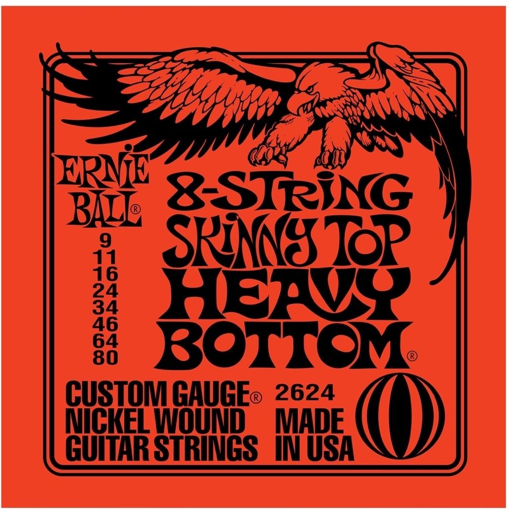 Ernie Ball Skinny Top Heavy Bottom Slinky 8-String Electric Guitar Strings - 9-80 Gauge 1 Ernie Ball Skinny Top Heavy Bottom Slinky 8-String Electric Guitar Strings - 9-80 Gauge