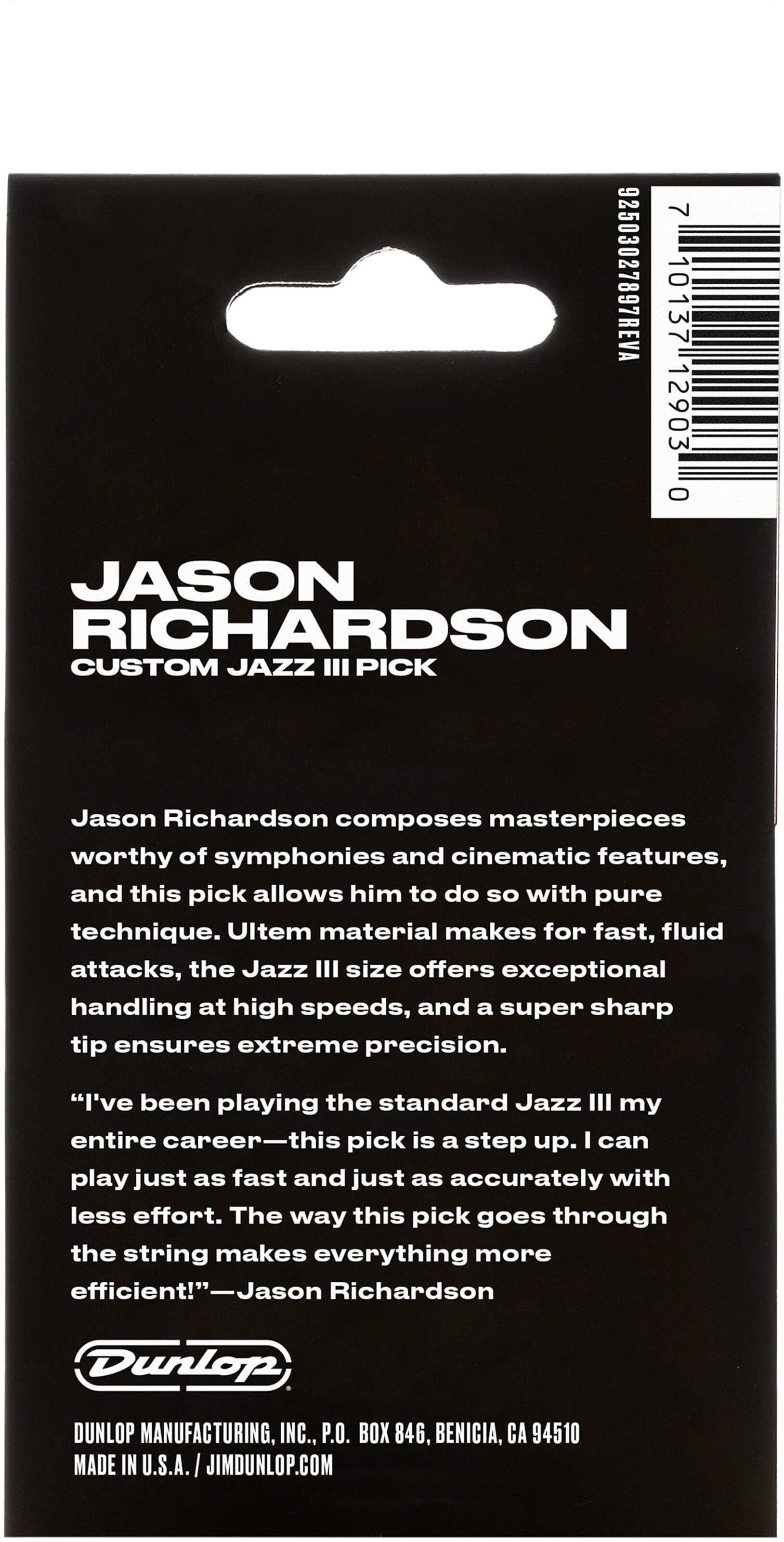 Dunlop 561PJR Jason Richardson Jazz III Guitar Pick 2 Dunlop 561PJR Jason Richardson Jazz III Guitar Pick