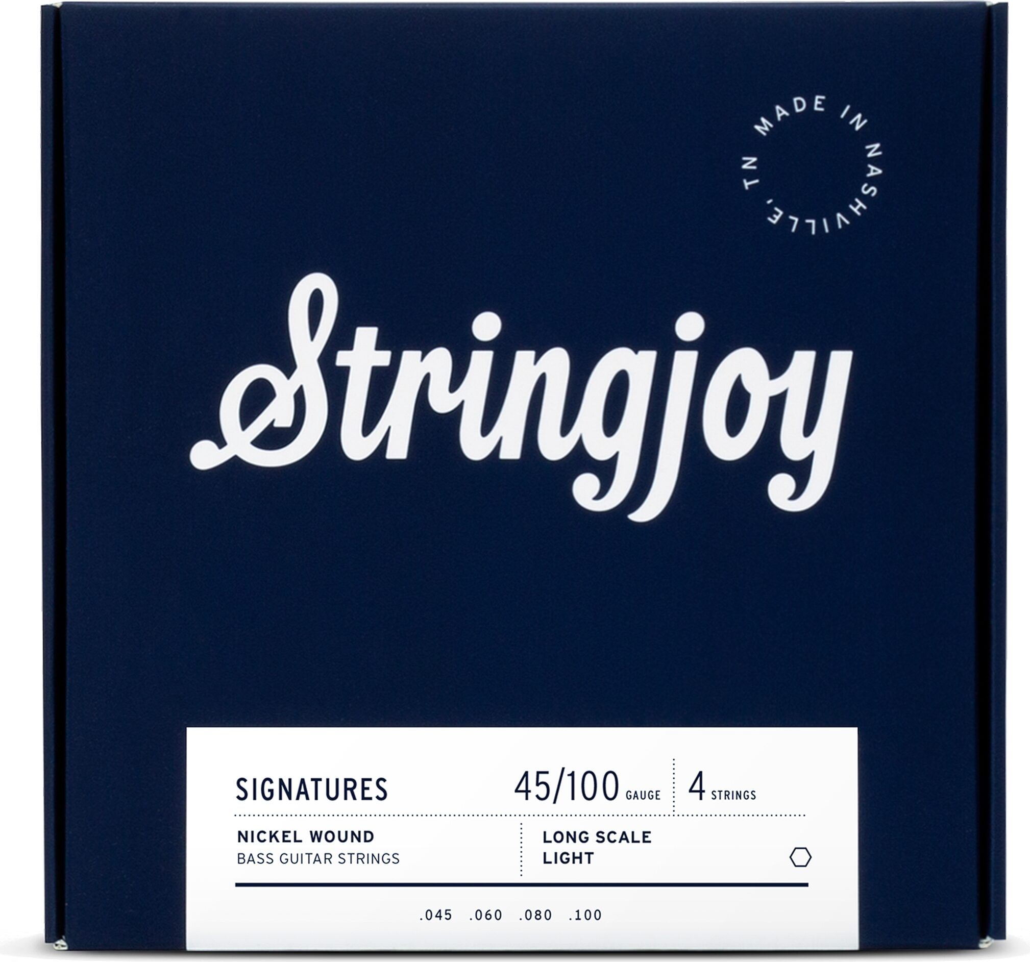 Stringjoy Light Gauge 4-String Long Scale Nickel Wound Bass Guitar Strings