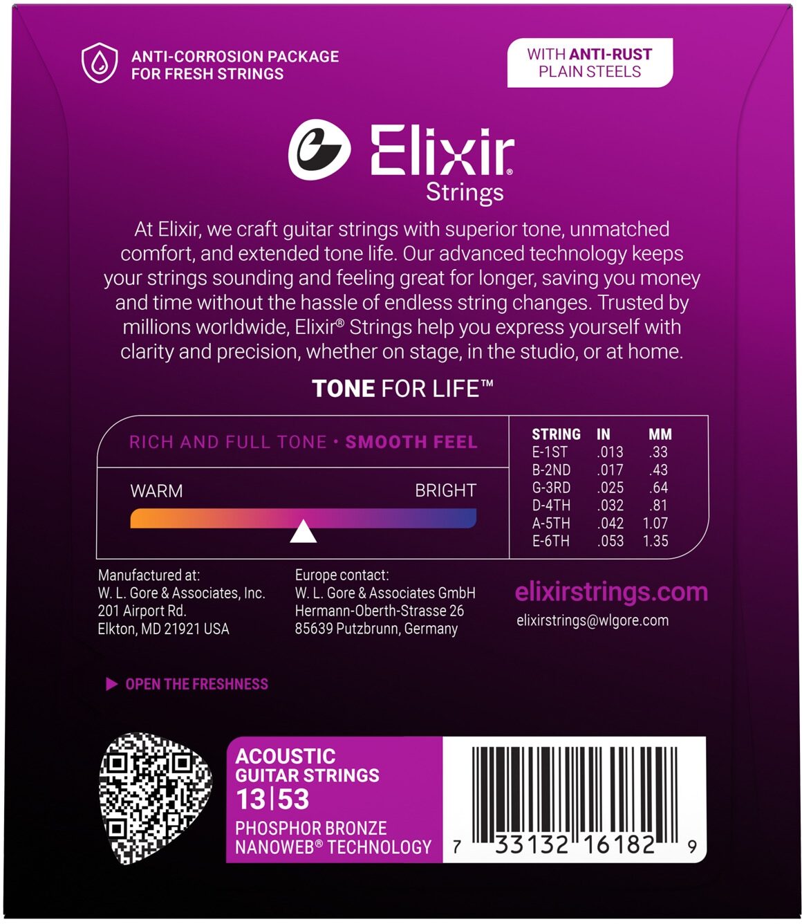 Elixir Phosphor Bronze Acoustic Guitar Strings With Nanoweb Coating, HD Light 3 Elixir Phosphor Bronze Acoustic Guitar Strings With Nanoweb Coating, HD Light
