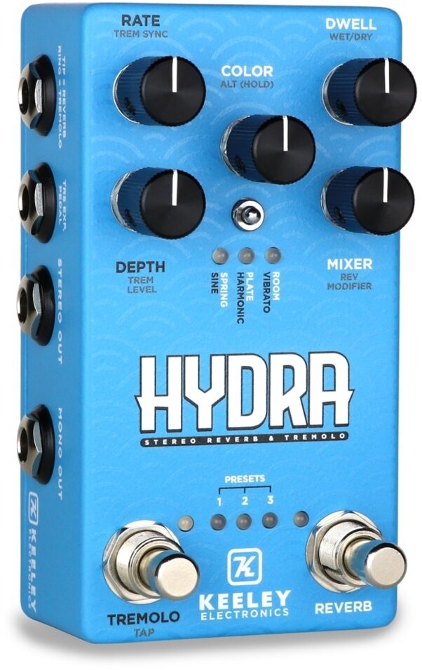 Keeley Hydra Stereo Reverb and Tremolo Pedal 4 Keeley Hydra Stereo Reverb and Tremolo Pedal