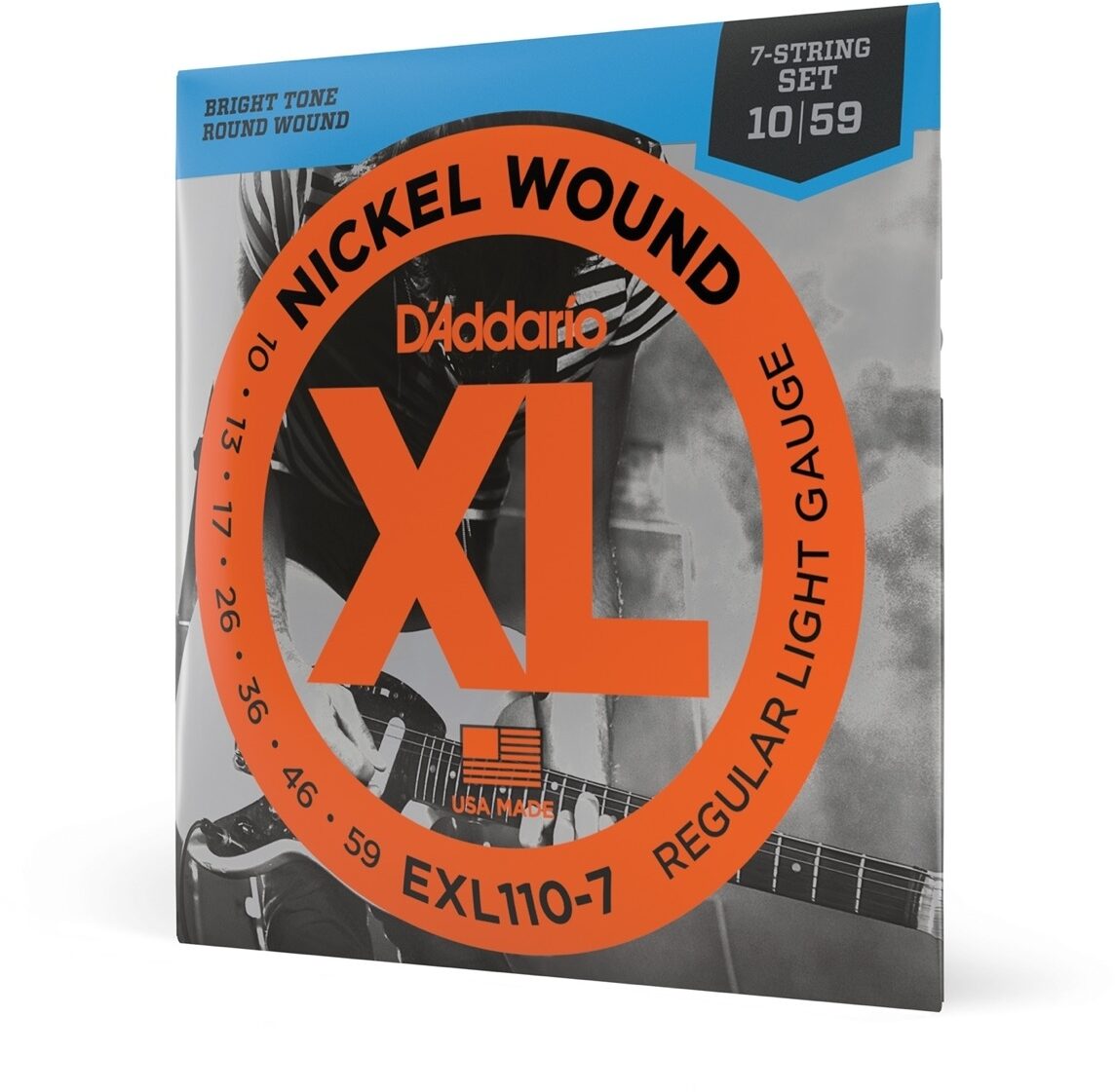 D'Addario EXL110-7 XL Electric Guitar Strings (Regular Light, 7-String, 10-59)