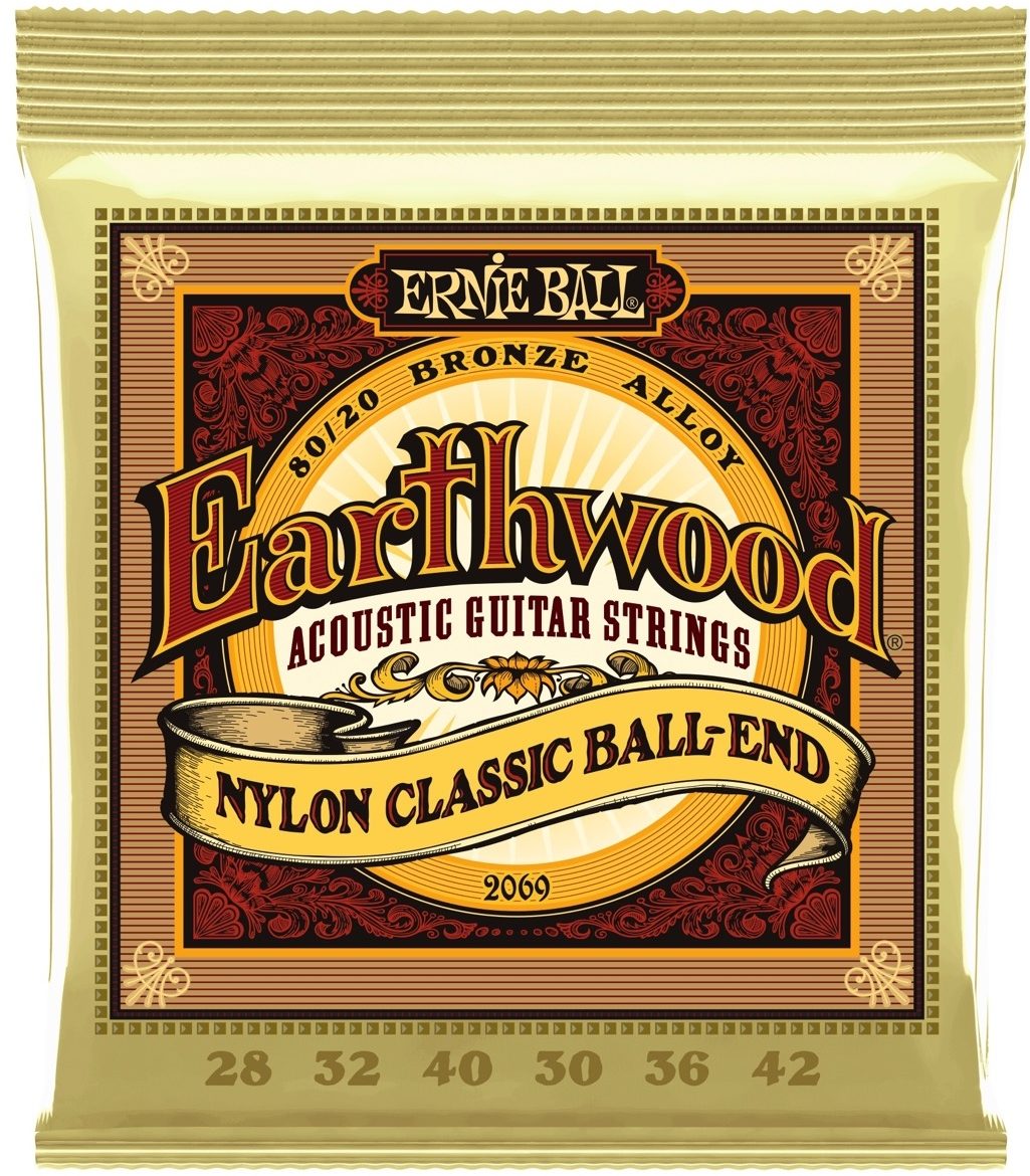 Ernie Ball Earthwood Nylon Ball End Classical Acoustic Guitar Strings (28-42 Gauge)