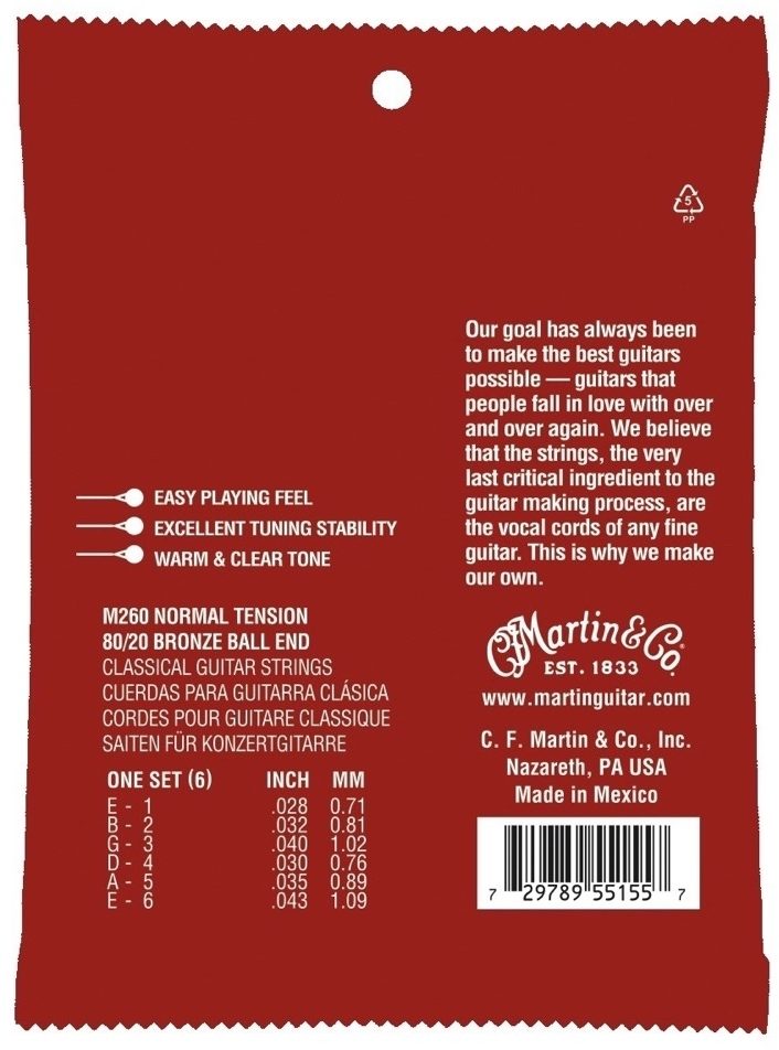 Martin 80/20 Bronze Classical Guitar Strings 2 Martin 80/20 Bronze Classical Guitar Strings