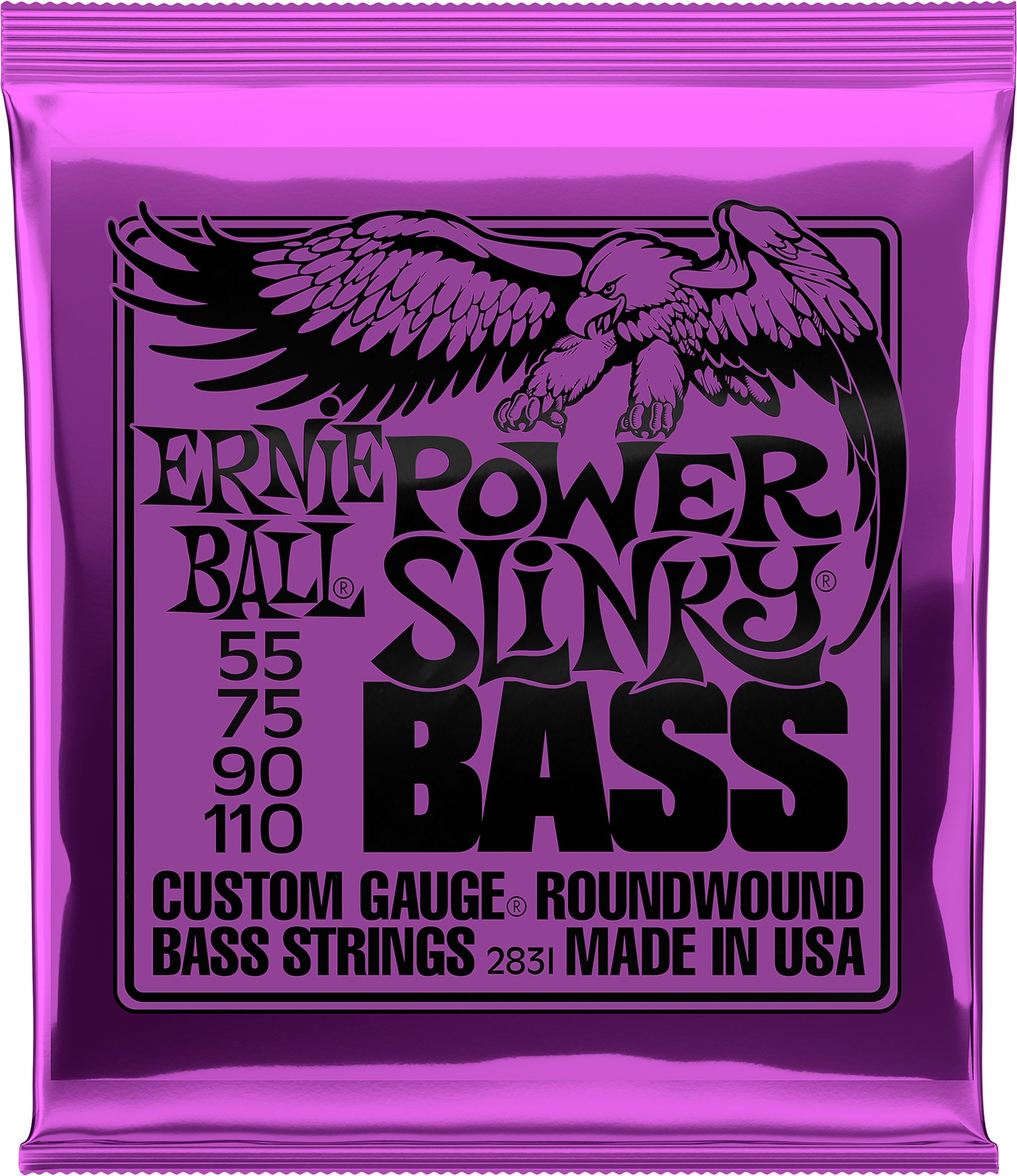 Ernie Ball P02831 Nickel Wound Power Slinky Electric Bass Strings