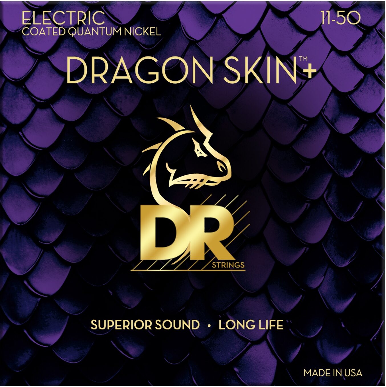 DR Strings Dragon Skin Plus Coated Quantum Nickel 6-String Electric Guitar Set 1 DR Strings Dragon Skin Plus Coated Quantum Nickel 6-String Electric Guitar Set