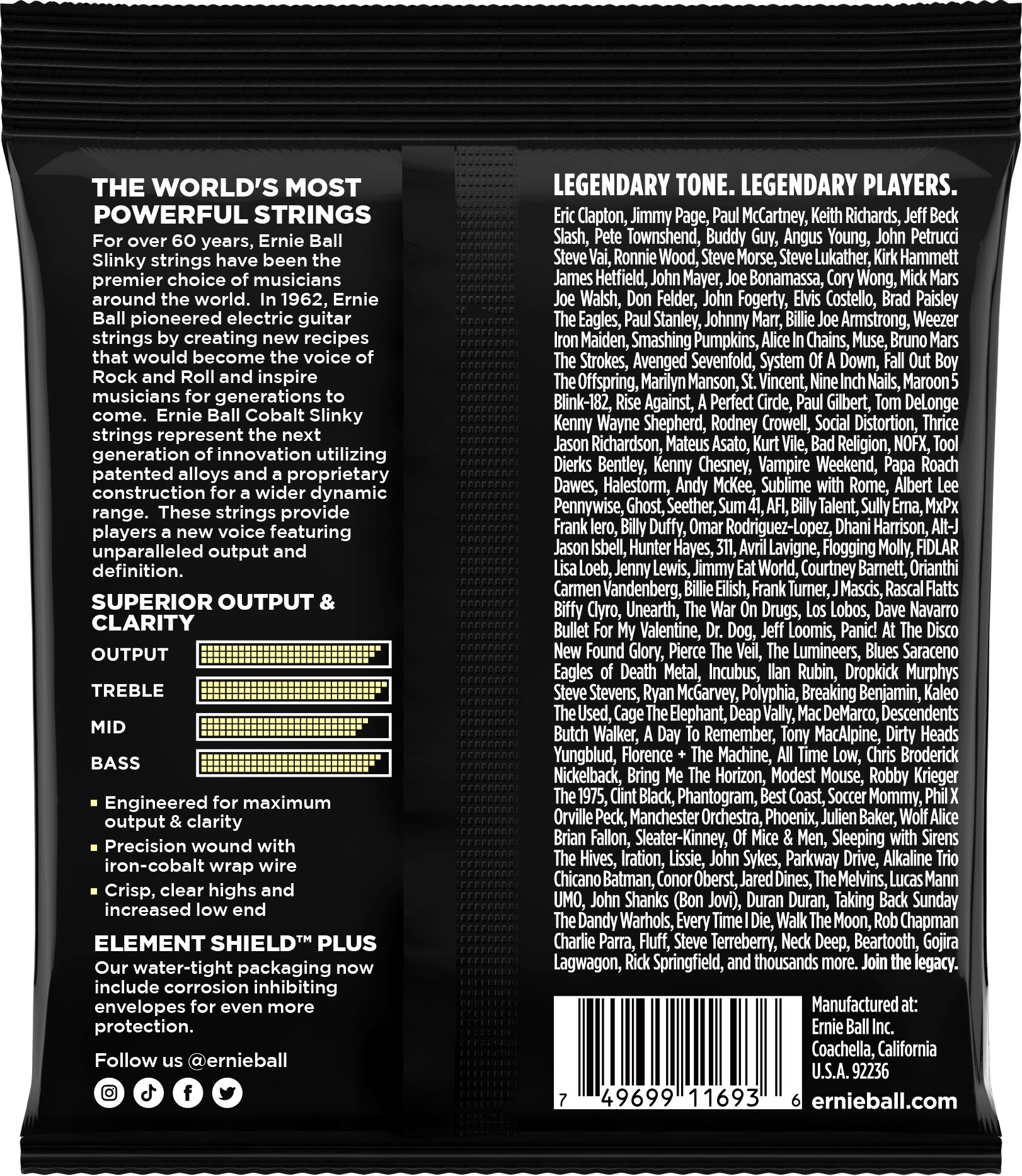 Ernie Ball Mammoth Slinky Cobalt Electric Guitar String Set (12-62) 2 Ernie Ball Mammoth Slinky Cobalt Electric Guitar String Set (12-62)