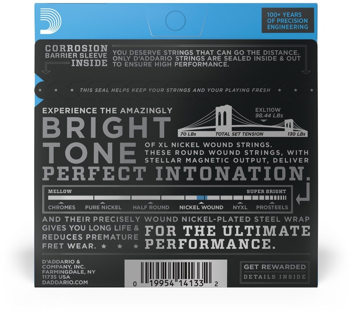 D'Addario EXL110W Nickel Wound Electric Guitar Strings (Light) 3 D'Addario EXL110W Nickel Wound Electric Guitar Strings (Light)