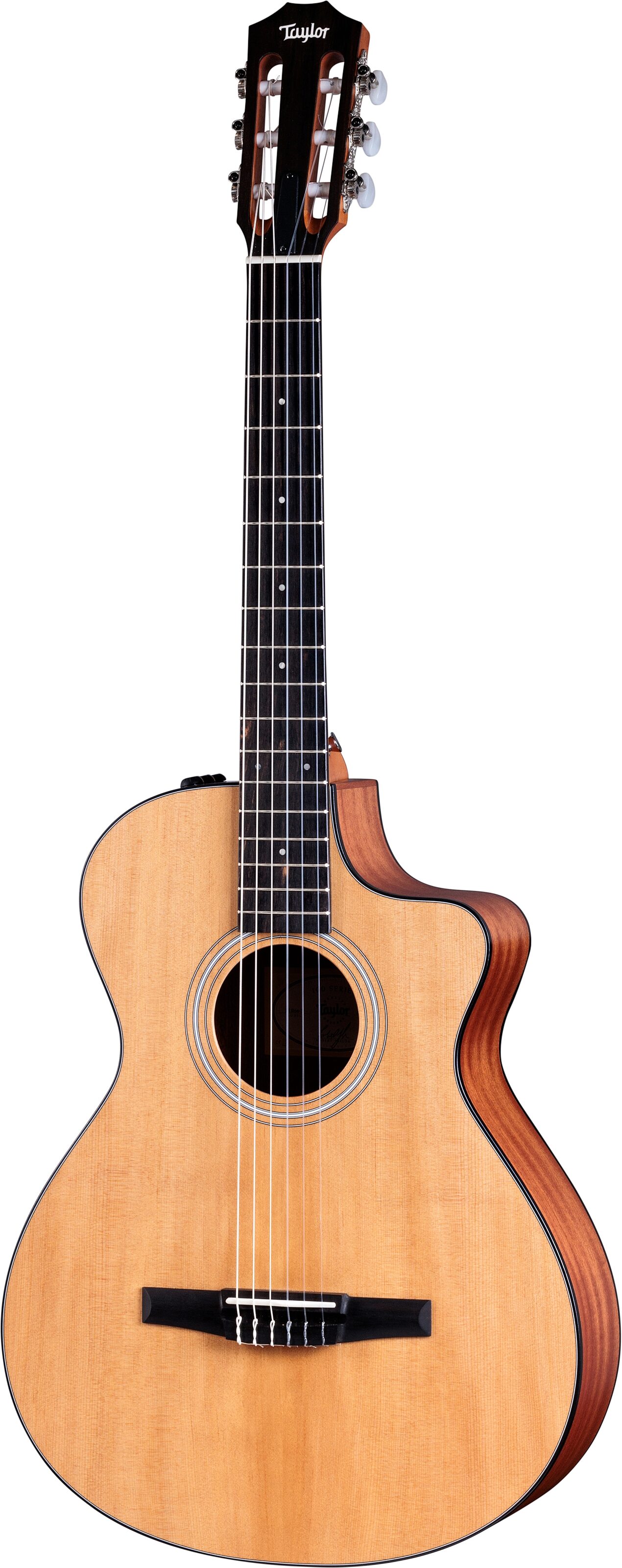 Taylor 112ce-N Grand Concert Classical Acoustic-Electric Guitar (with Gig Bag)