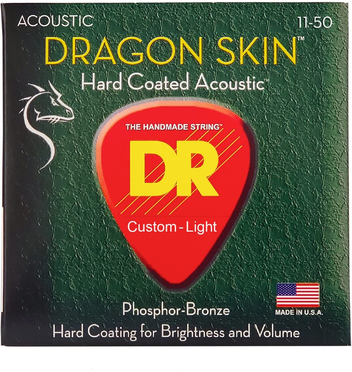 DR Strings Dragon Skin Clear Coated Phosphor Bronze Acoustic Guitar Strings 1 DR Strings Dragon Skin Clear Coated Phosphor Bronze Acoustic Guitar Strings