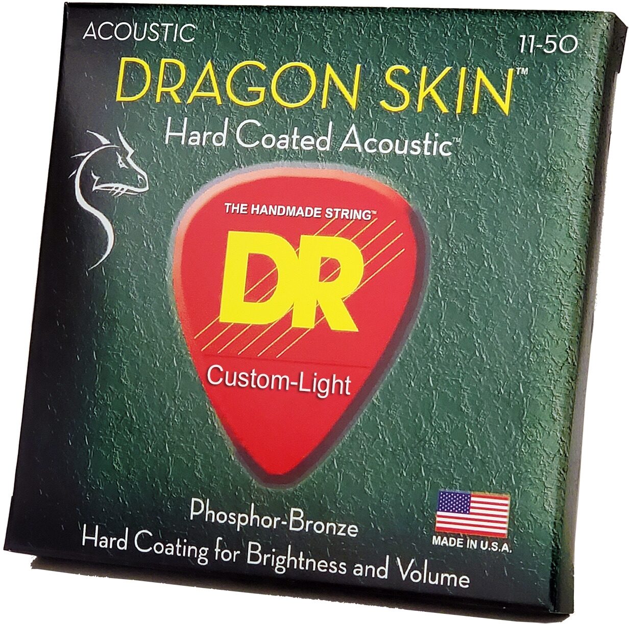 DR Strings Dragon Skin Clear Coated Phosphor Bronze Acoustic Guitar Strings 2 DR Strings Dragon Skin Clear Coated Phosphor Bronze Acoustic Guitar Strings