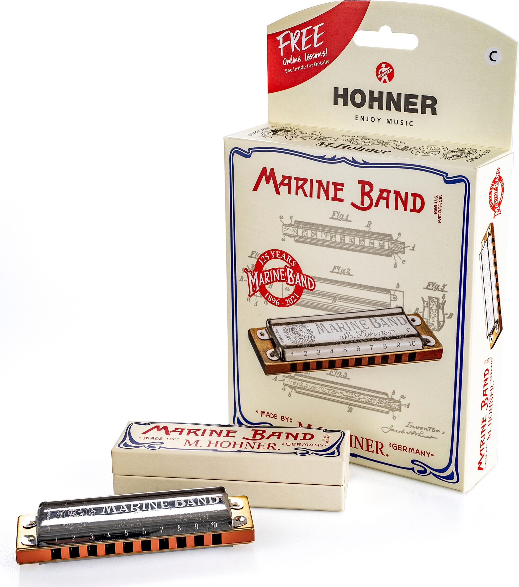 Hohner 125th Anniversary Commemorative Edition Marine Band 1896 Harmonica 3 Hohner 125th Anniversary Commemorative Edition Marine Band 1896 Harmonica