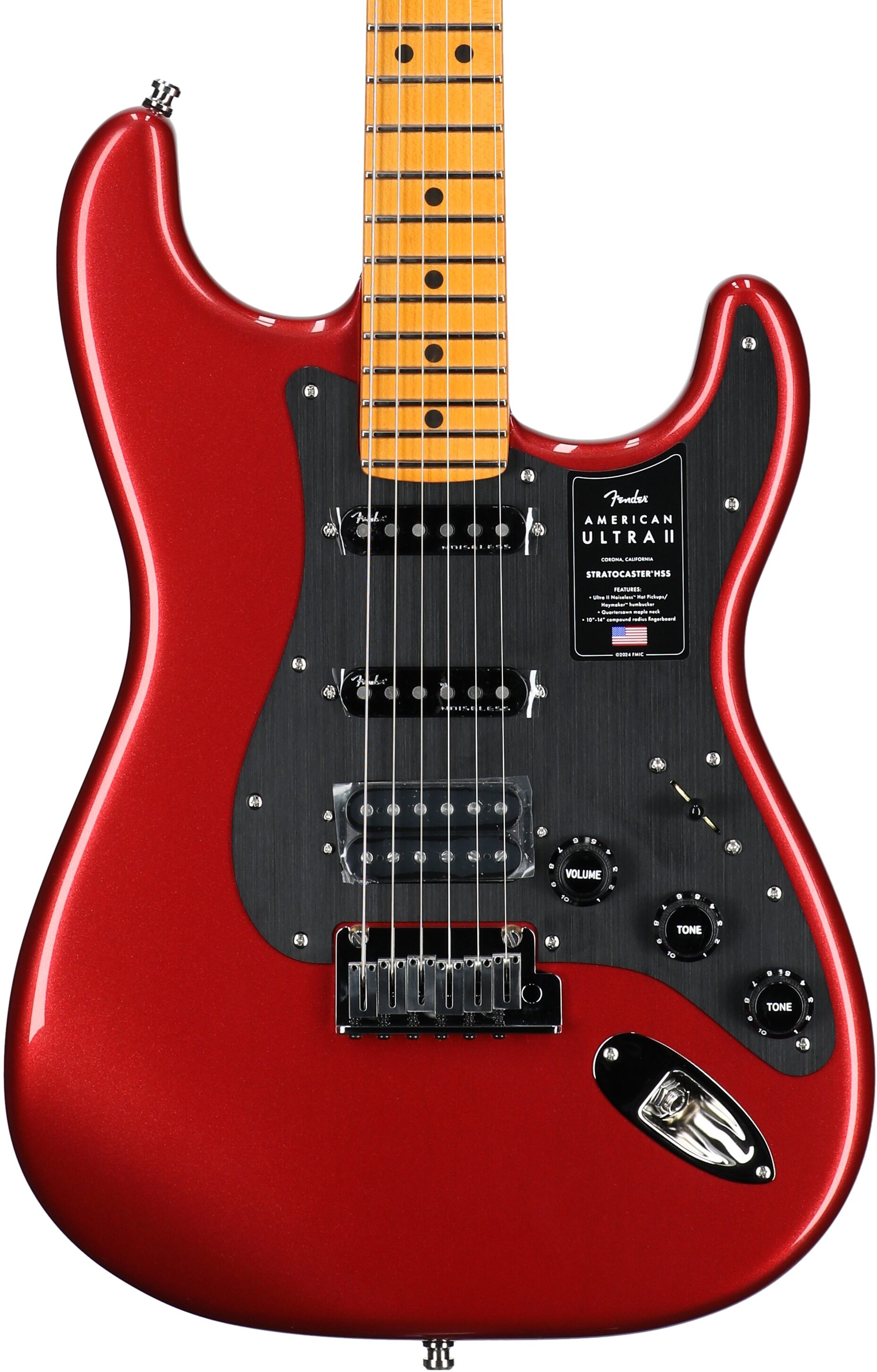 Fender American Ultra II Stratocaster HSS Electric Guitar, Maple Fingerboard (with Case) 1 Fender American Ultra II Stratocaster HSS Electric Guitar, Maple Fingerboard (with Case)
