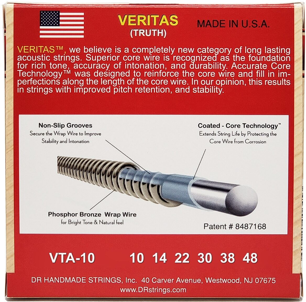 DR Strings Veritas Coated Core Technology Acoustic Guitar Strings 3 DR Strings Veritas Coated Core Technology Acoustic Guitar Strings