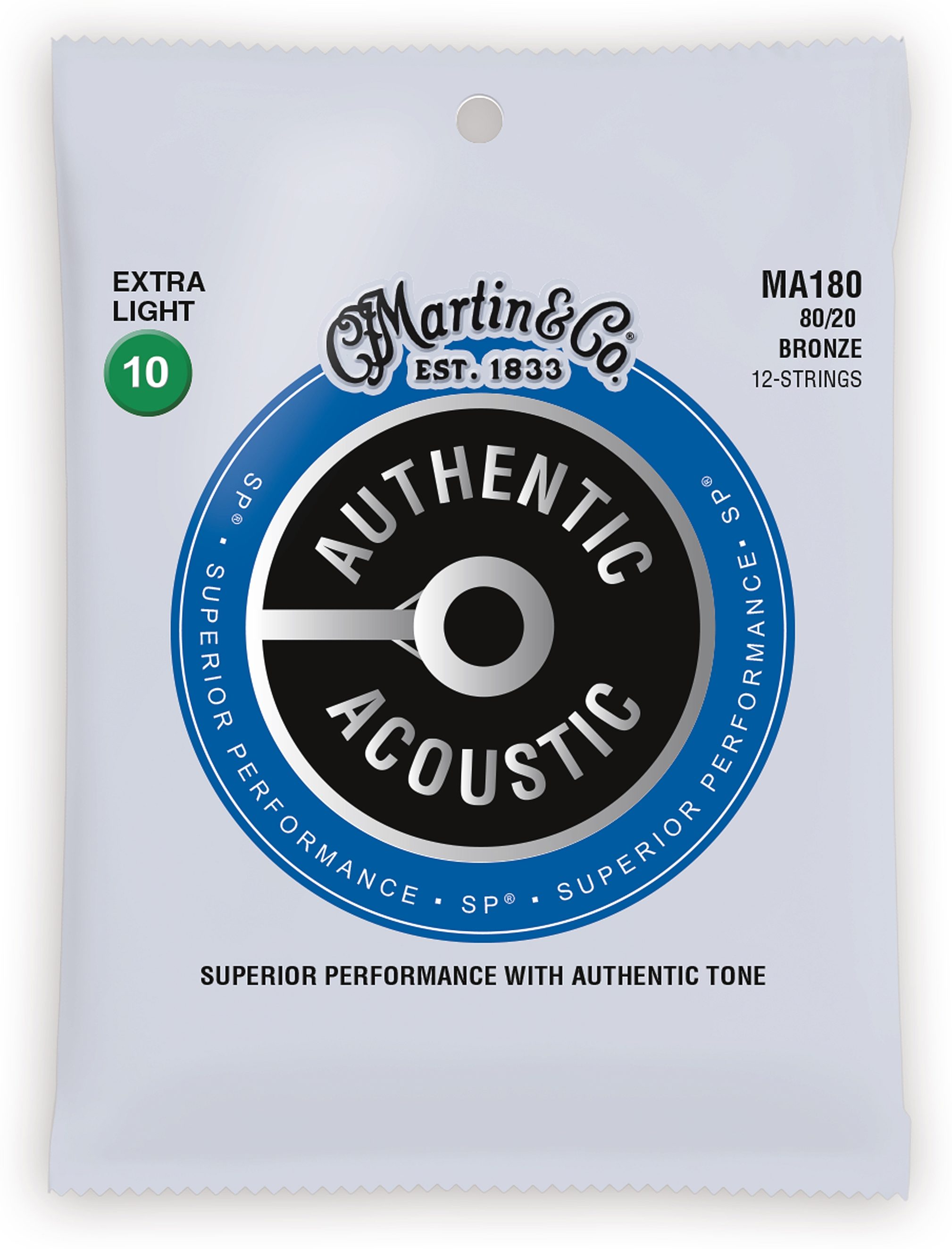 Martin Authentic SP 80/20 Bronze 12-String Acoustic Guitar Strings