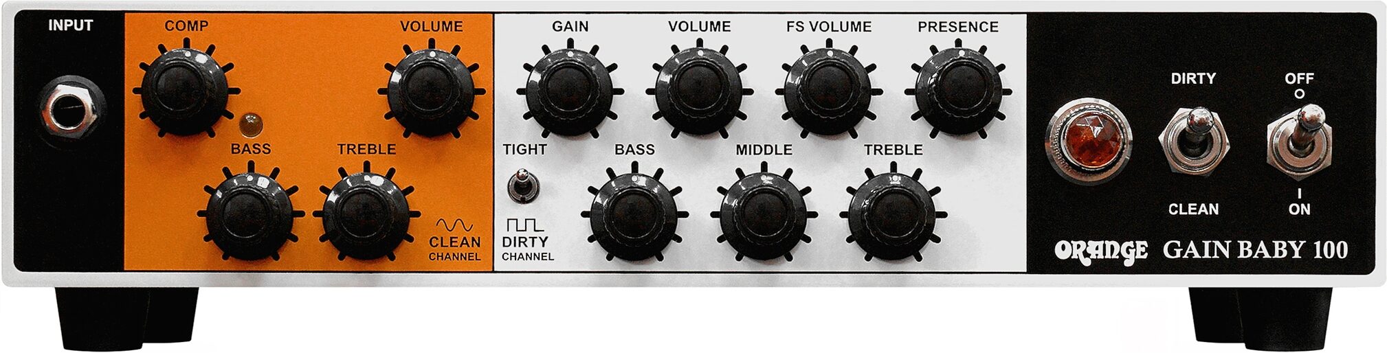 Orange Gain Baby Twin Channel SS Guitar Amplifier Head (100 Watts)