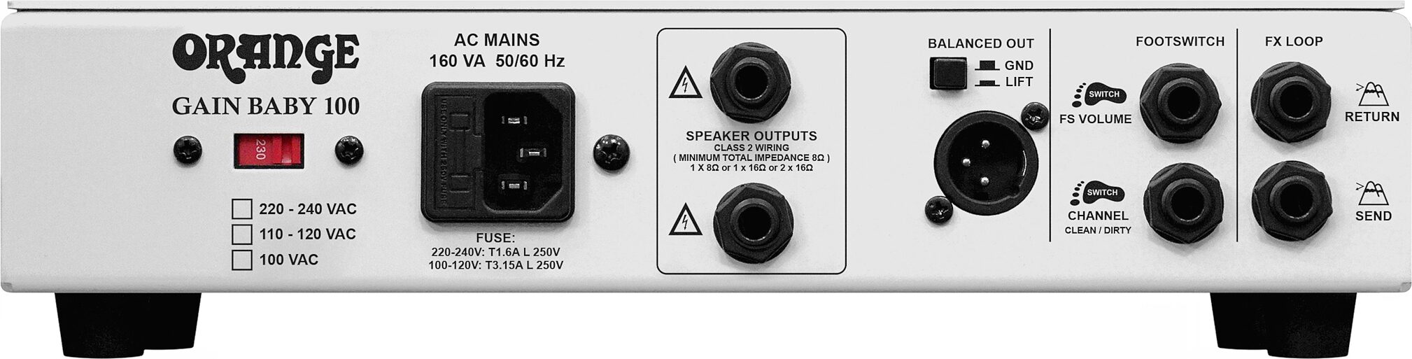 Orange Gain Baby Twin Channel SS Guitar Amplifier Head (100 Watts) 5 Orange Gain Baby Twin Channel SS Guitar Amplifier Head (100 Watts)