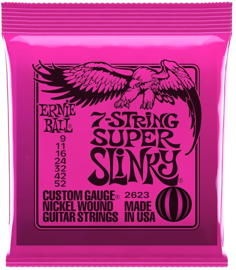Ernie Ball 2623 7-String Super Slinky Electric Guitar Strings (9-52)