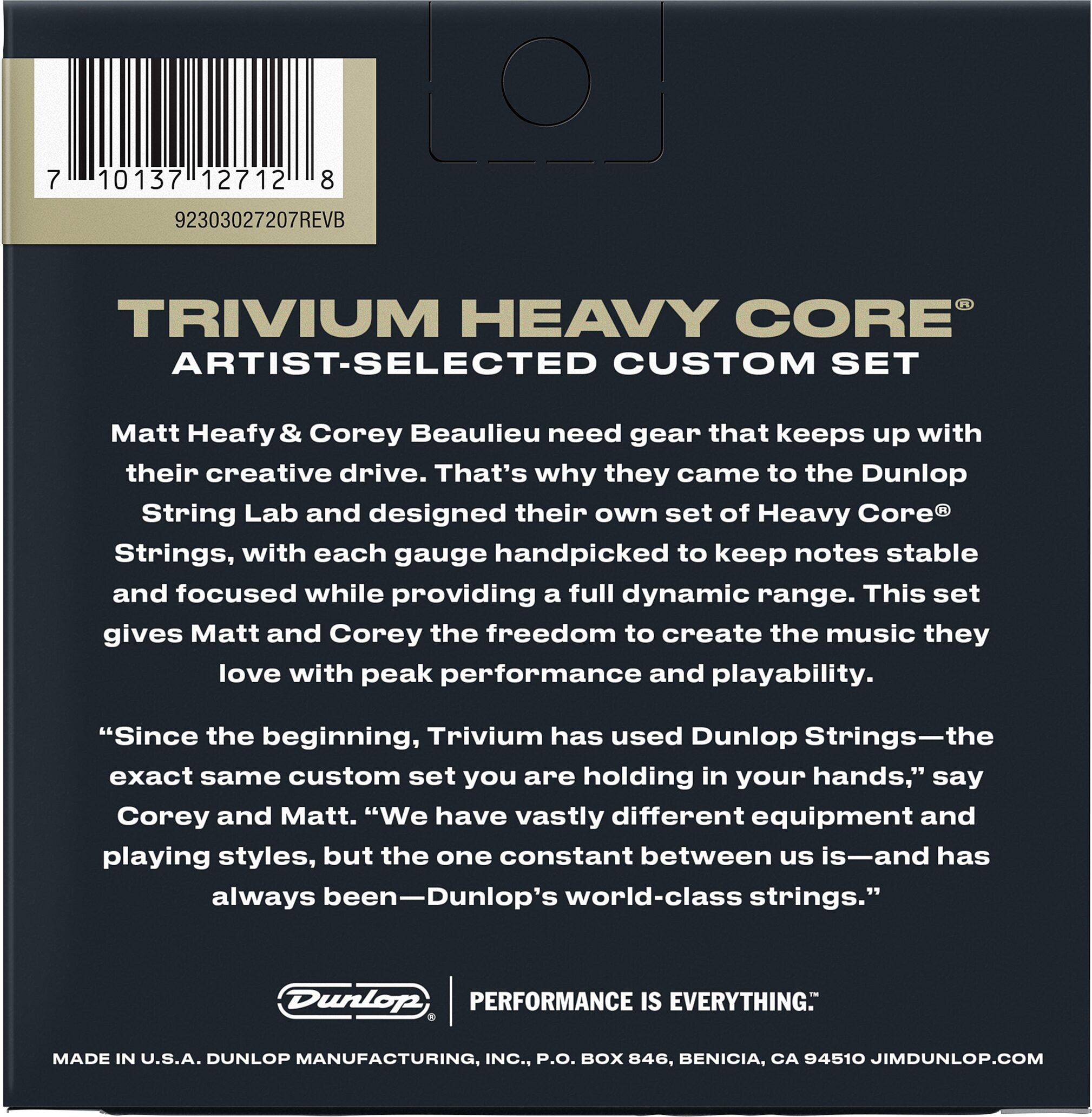 Dunlop TVMN10637 Heavy Core Trivium 7-String Electric Guitar String Pack 2 Dunlop TVMN10637 Heavy Core Trivium 7-String Electric Guitar String Pack