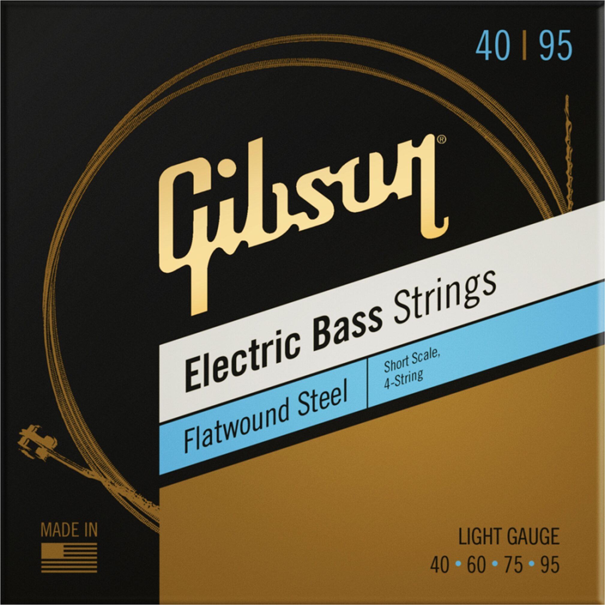 Gibson Flatwound Short Scale Bass Guitar Strings